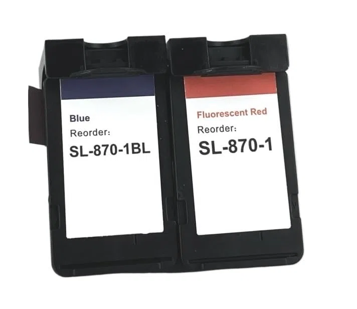 Cartucho de Tinta para Sello, Compatible con Pitney Bowes, SL-870-1 | Cartucho de tinta rojo fluorescente para sello, personalización privada(FLUORESCENT RED)