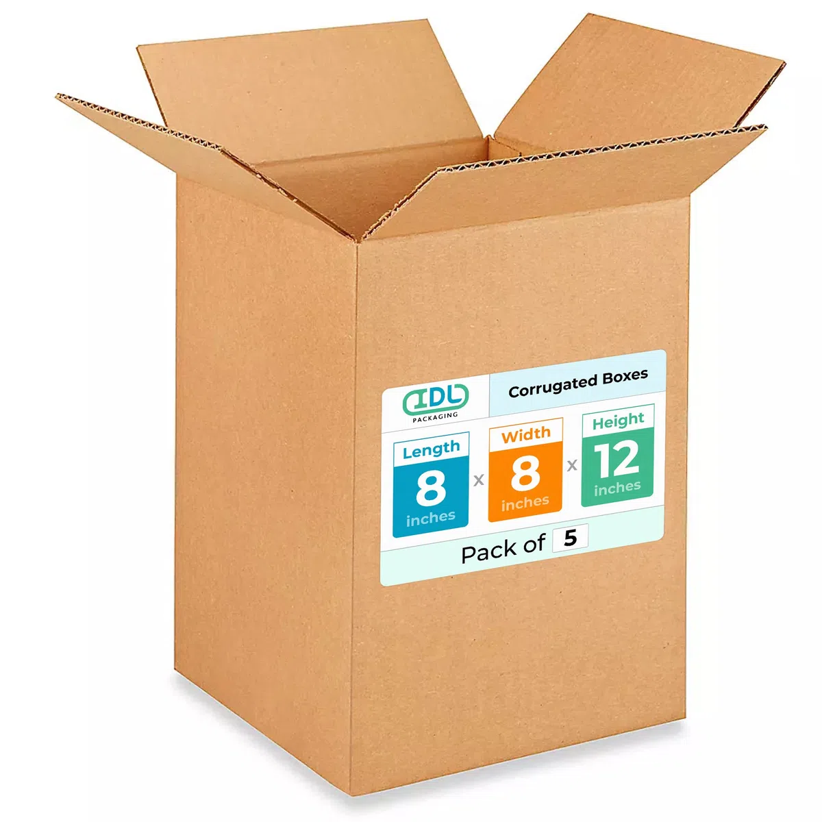 IDL Packaging Cajas de envío pequeñas de cartón corrugado de 8 pulgadas de largo x 8 pulgadas de ancho x 12 pulgadas de alto (paquete de 5) – Excelente elección de cajas de embalaje resistentes para