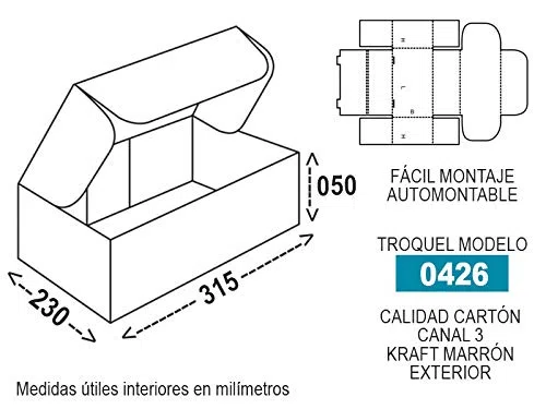 Pack 50 cajas para envíos 315x230x050mm. Caja automontable. Caja cartón Kraft. Montaje muy fácil y sencillo.Apta para envíos postales. Ultraresistentes. Ideal para tiendas online