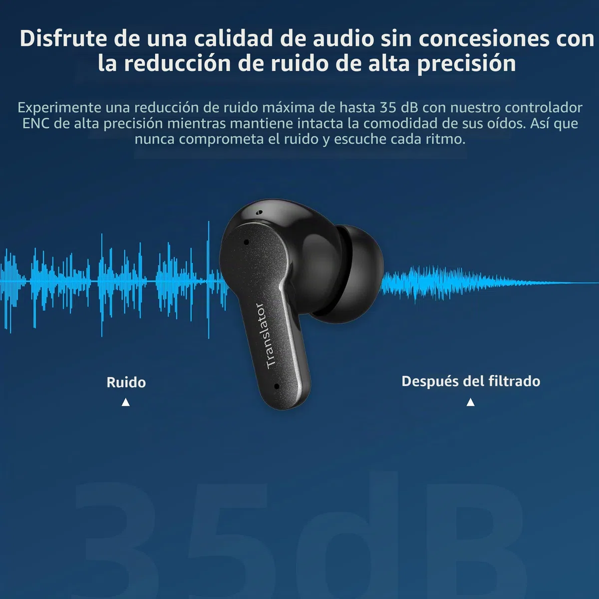 ANFIER Auriculares de traducción 3 en 1, dispositivo traductor de idiomas, 144 idiomas y acentos, traducción en línea, batería de larga duración, adecuado para viajes, negocios, color negro M3