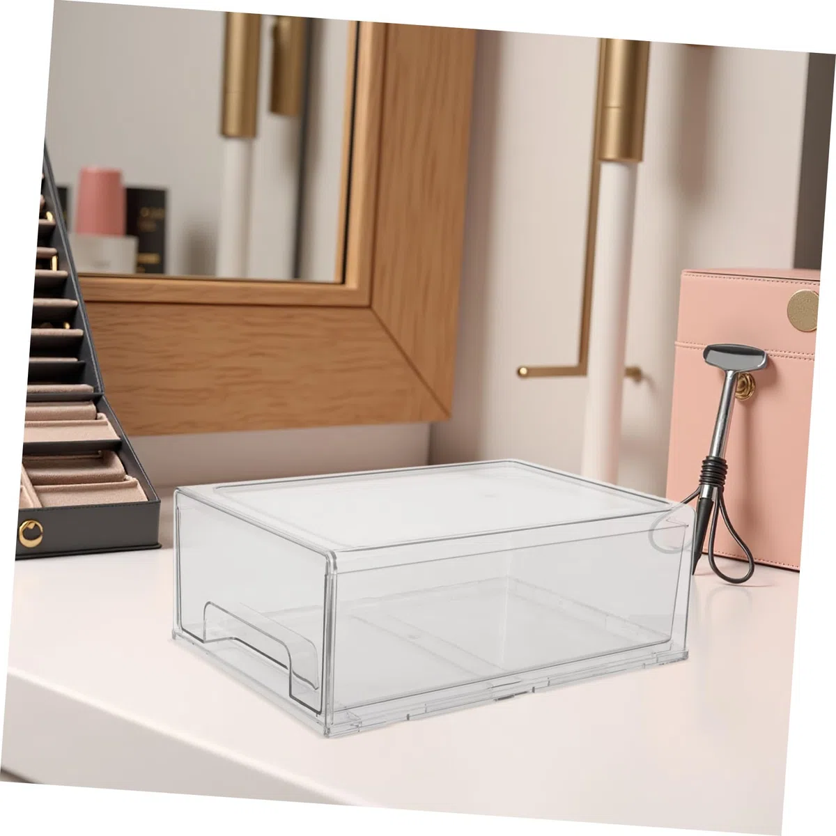 DOITOOL Organizador Apilable con Transparentes Caja Acrílica Resistente de Gran Capacidad para Maquillaje Joyería Papelería y Baño para Tocador y Oficina