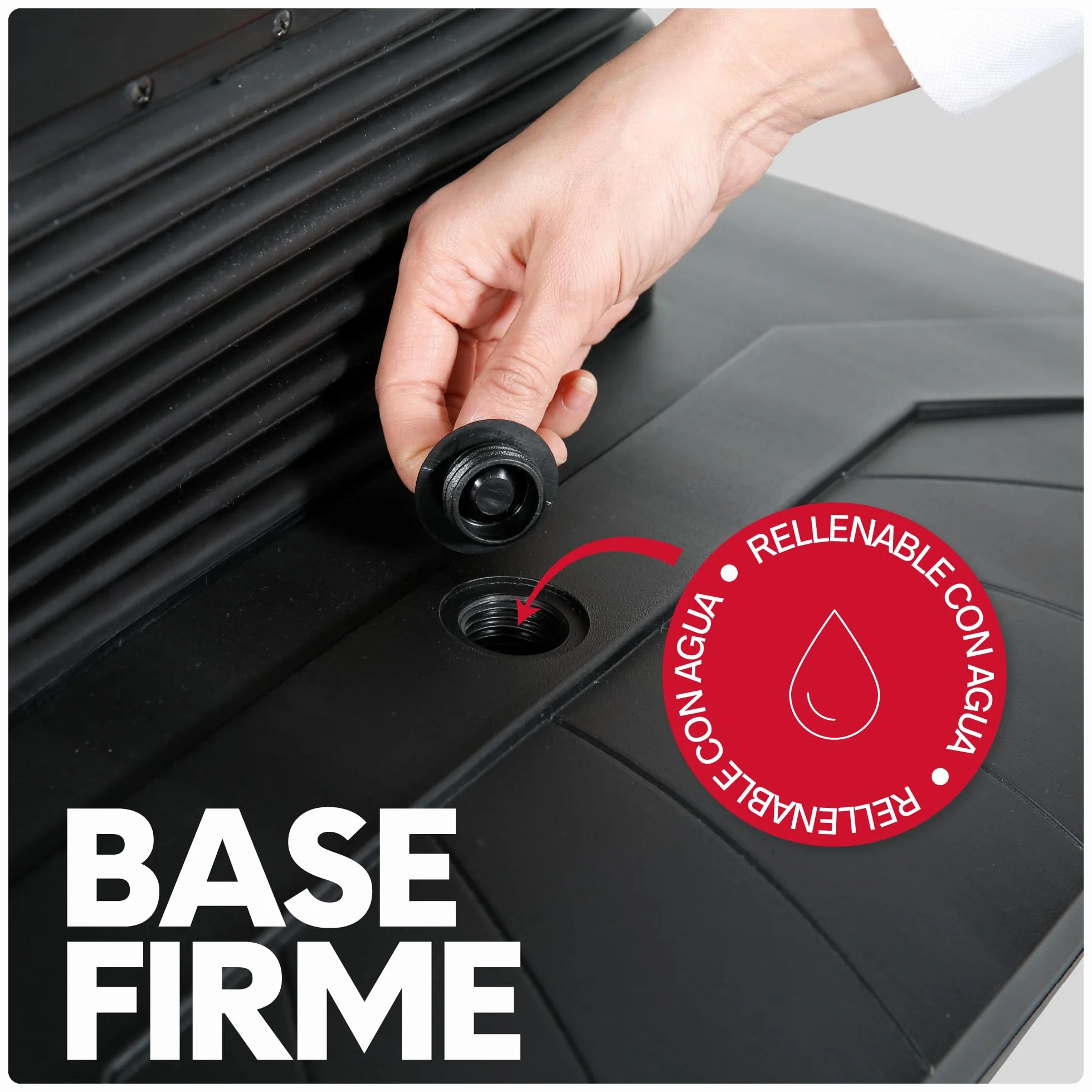 Caballete Publicitario Exterior Dortmund | Expositor Doble Cara Tamaño A1 con Base Rellenable y Ruedas | Soporte para Carteles Resistente al Viento y Agua | Con Protector UV