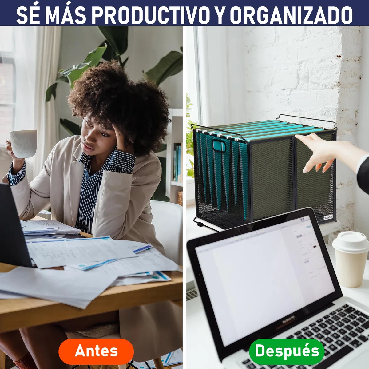 Dasher Products Organizador de documentos colgante tamaño A4, contenedor de carpeta de archivos suspendida, caja de malla de metal negro, soporte para documentos, organizador portátil colgante
