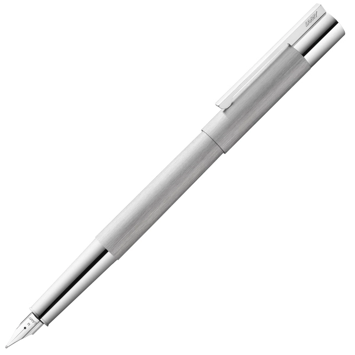 Lamy 1228070 F scala 051 - Pluma estilográfica (trazo F), color plateado cepillado