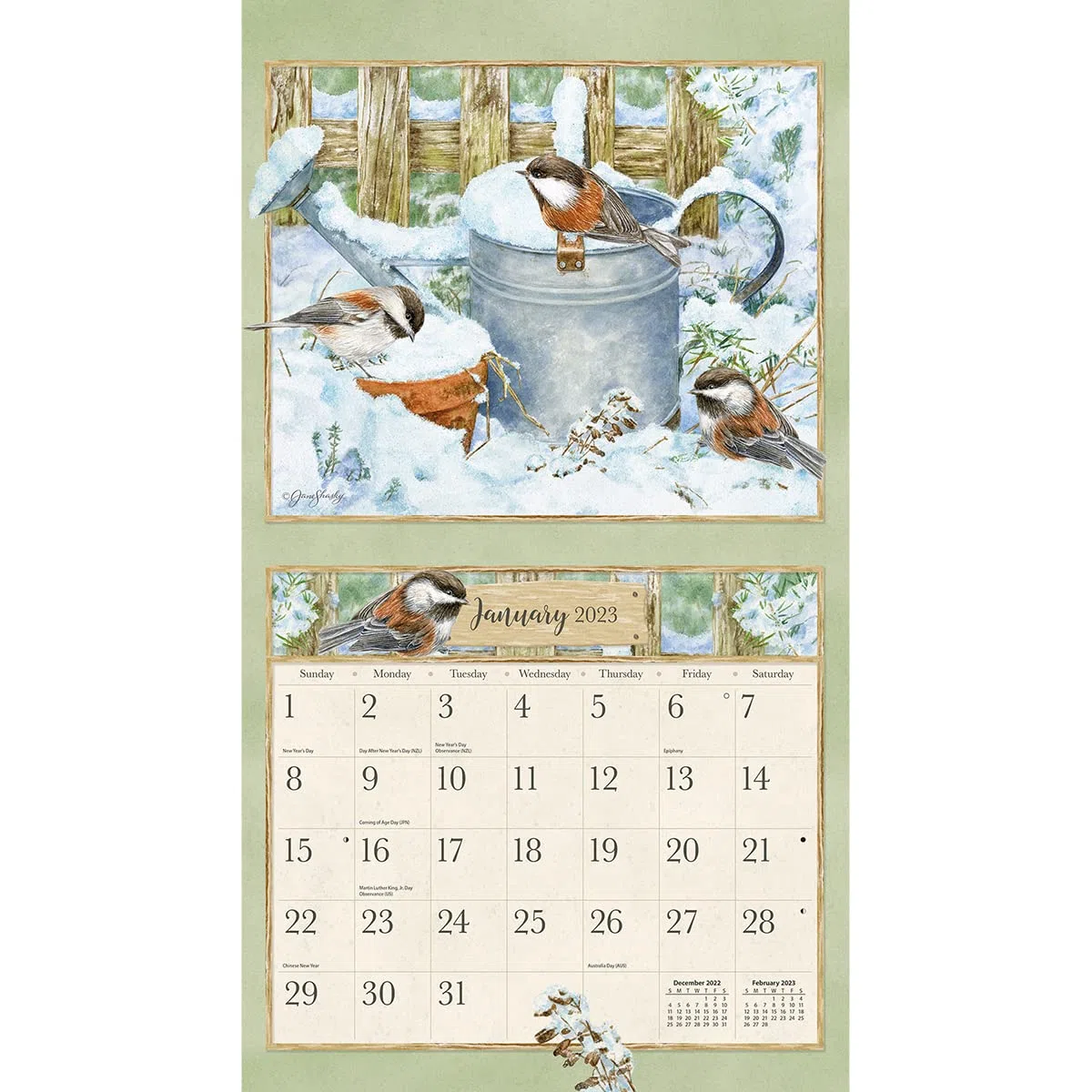 LANG CALENDARIO DE PARED 2023 DE PÁJOS EN EL JARDÍN