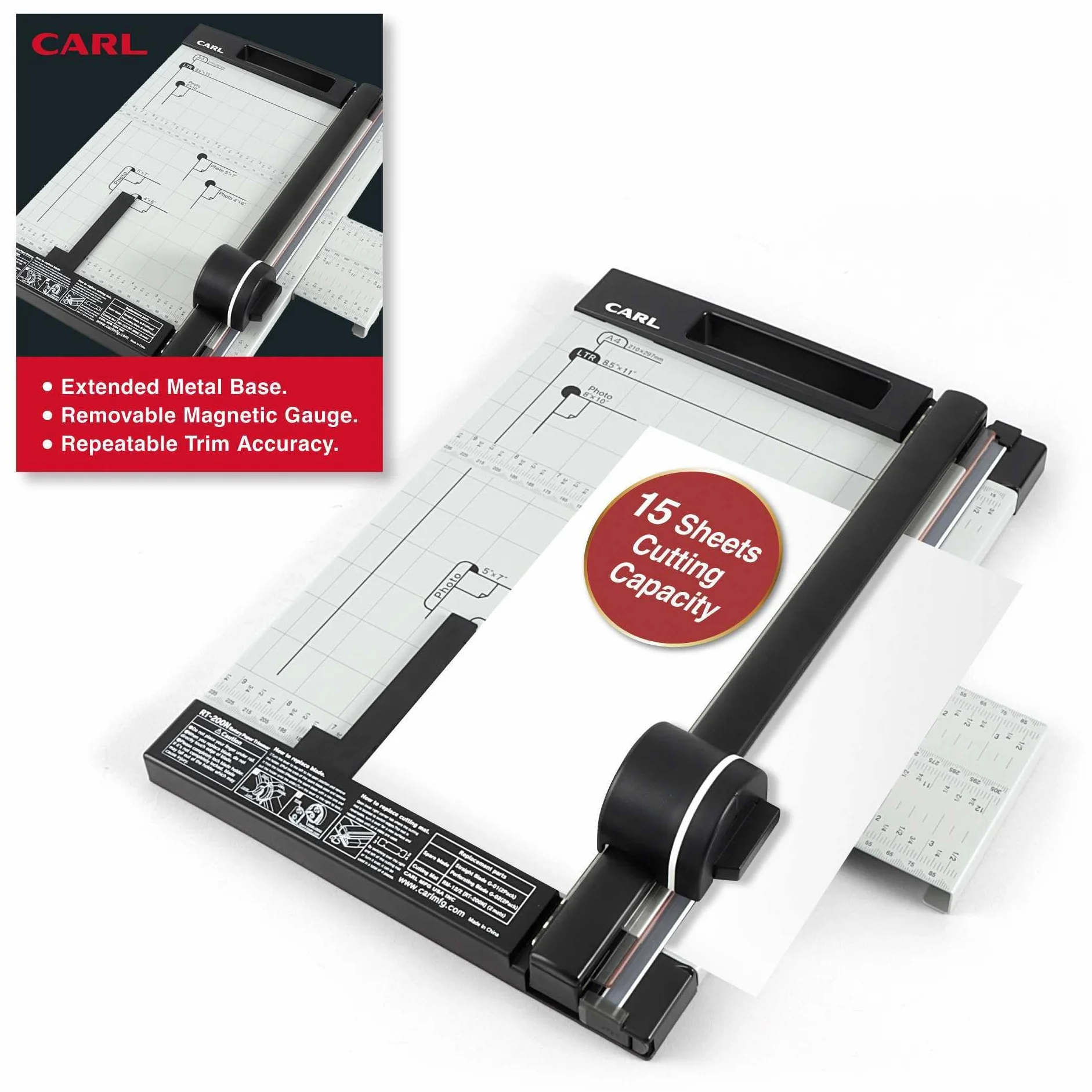 Carl Professional Rotary Trimmer 12 Inch-New Generation Cui72200Us-Recortadora giratoria (12 Unidades), Acero y plástico, Negro/Plateado, 17.25x10.75x3.25 Inches