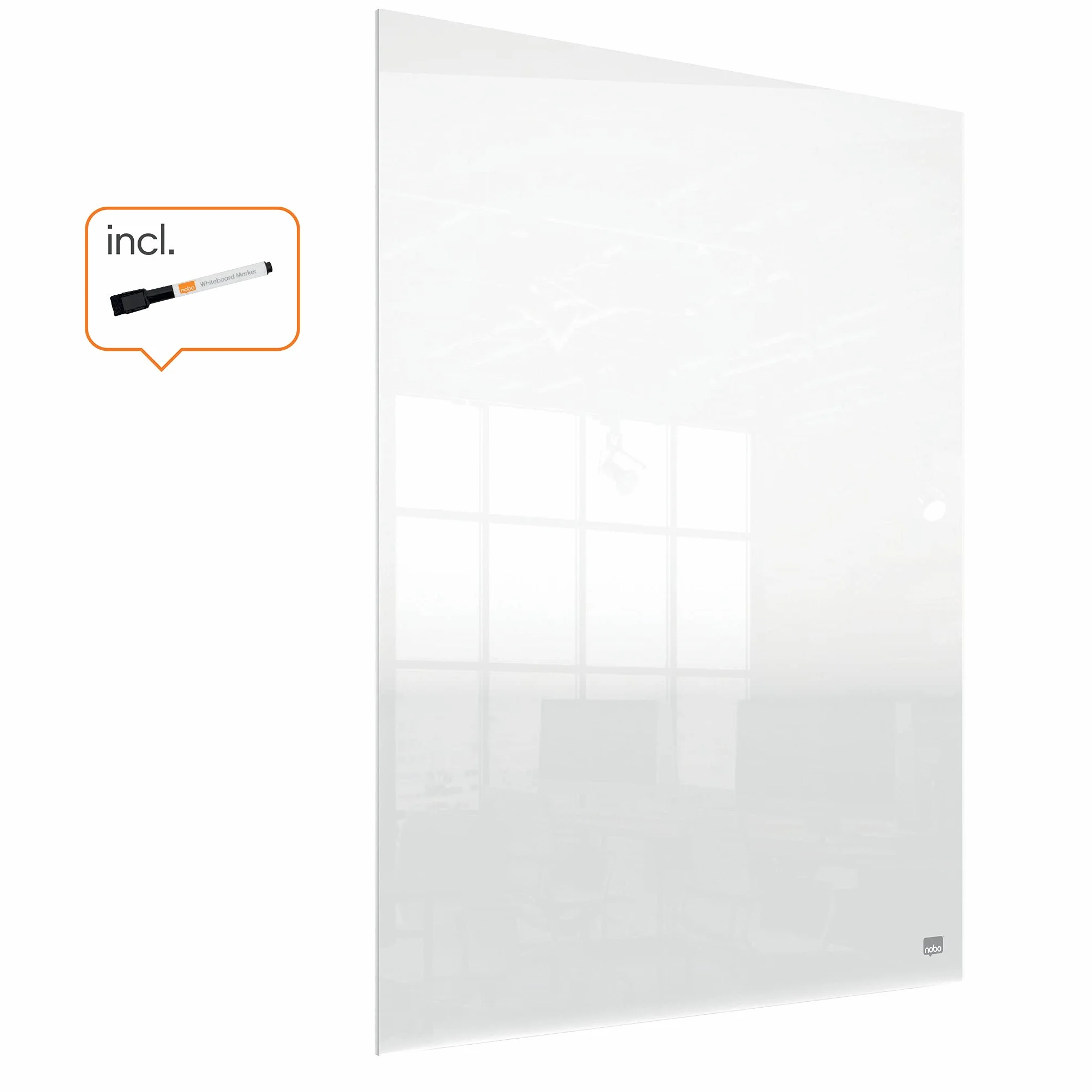 Nobo Pizarra Blanca Magnética 600 x 450 mm, Portátil, Incluye Rotulador y Soportes