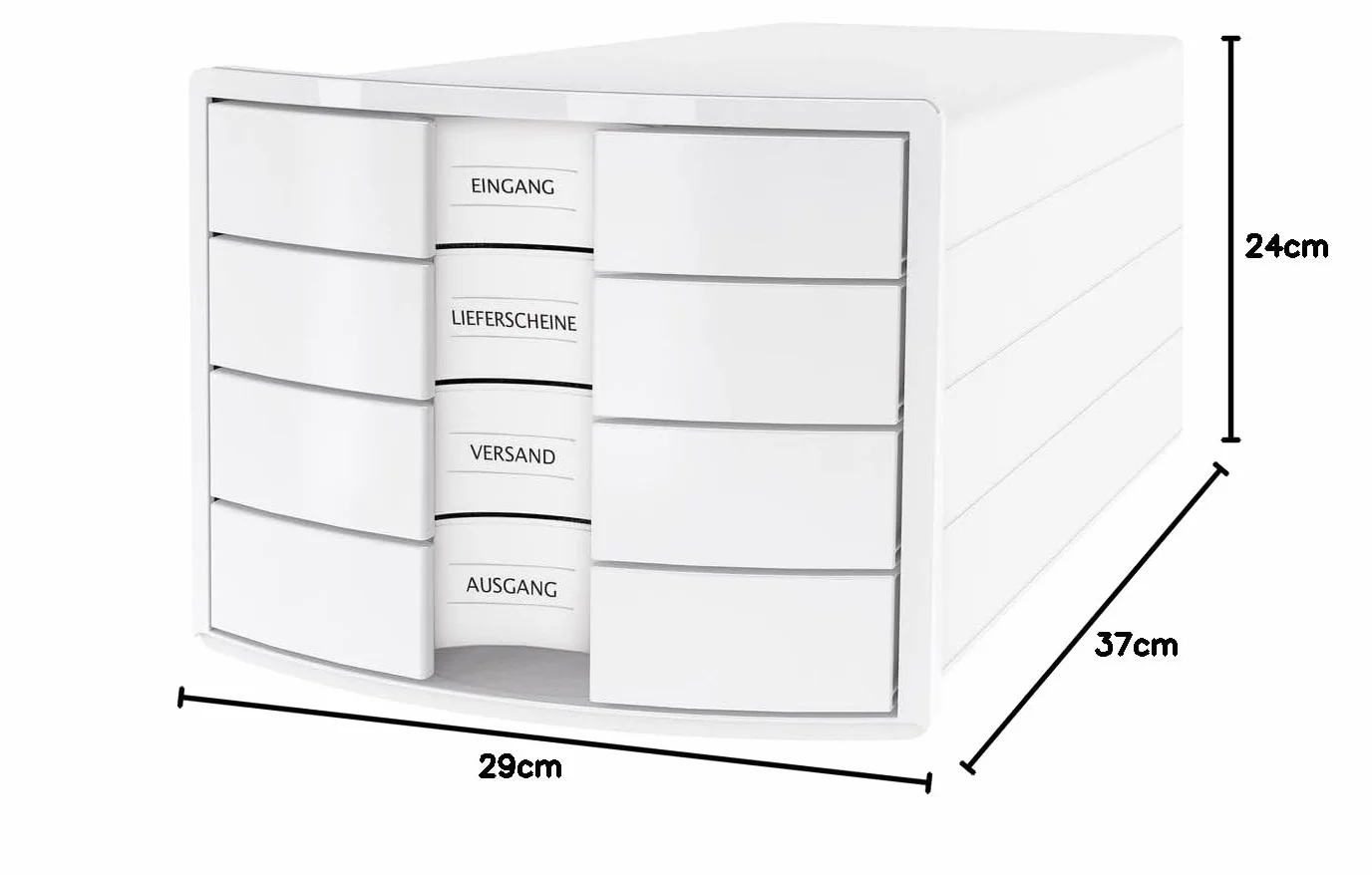 Caja Impuls DIN A4/C4 4 cajones cerrados blanco