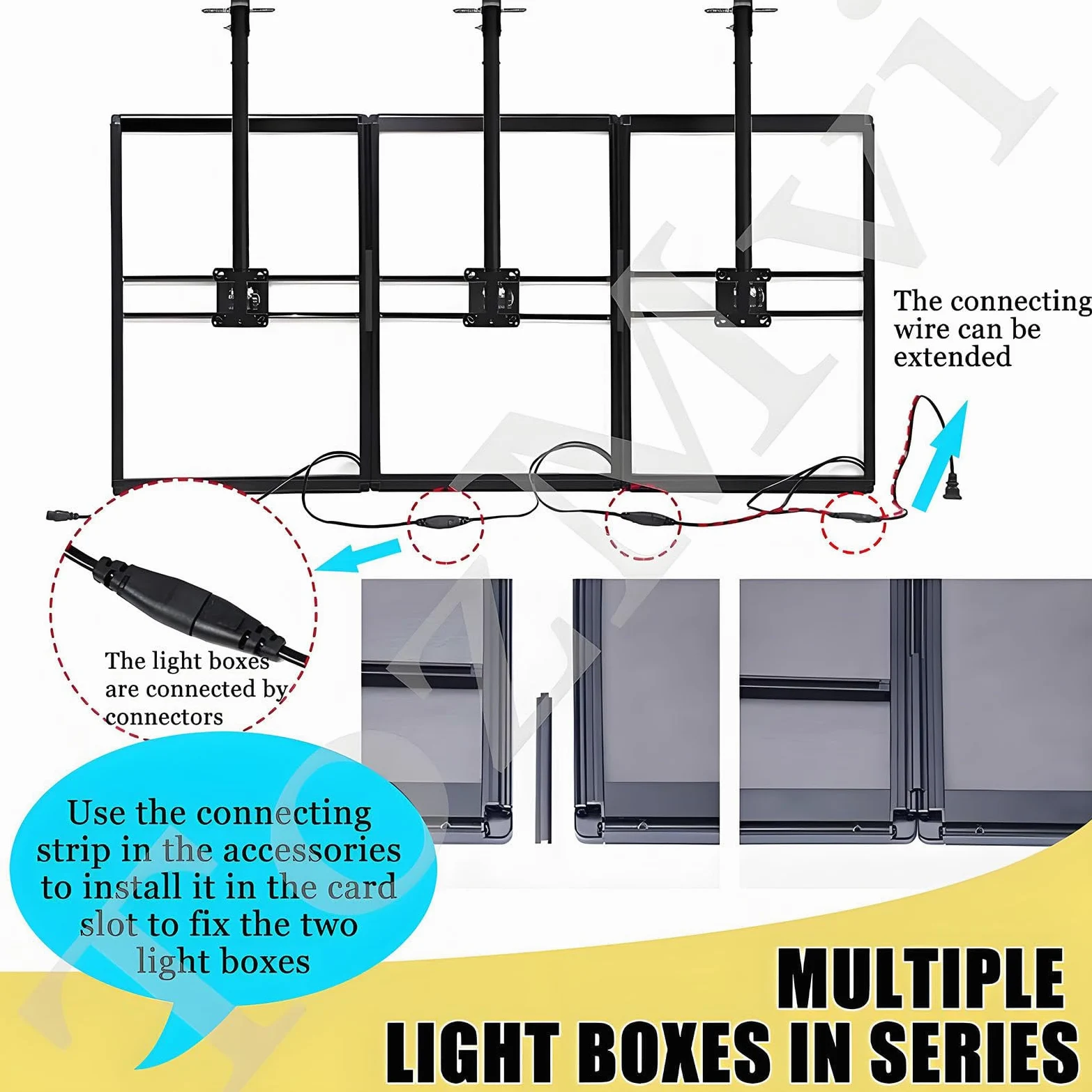 Tablero de menú digital montado en la pared con retroiluminación LED, marco ultra delgado para exhibición de póster iluminado