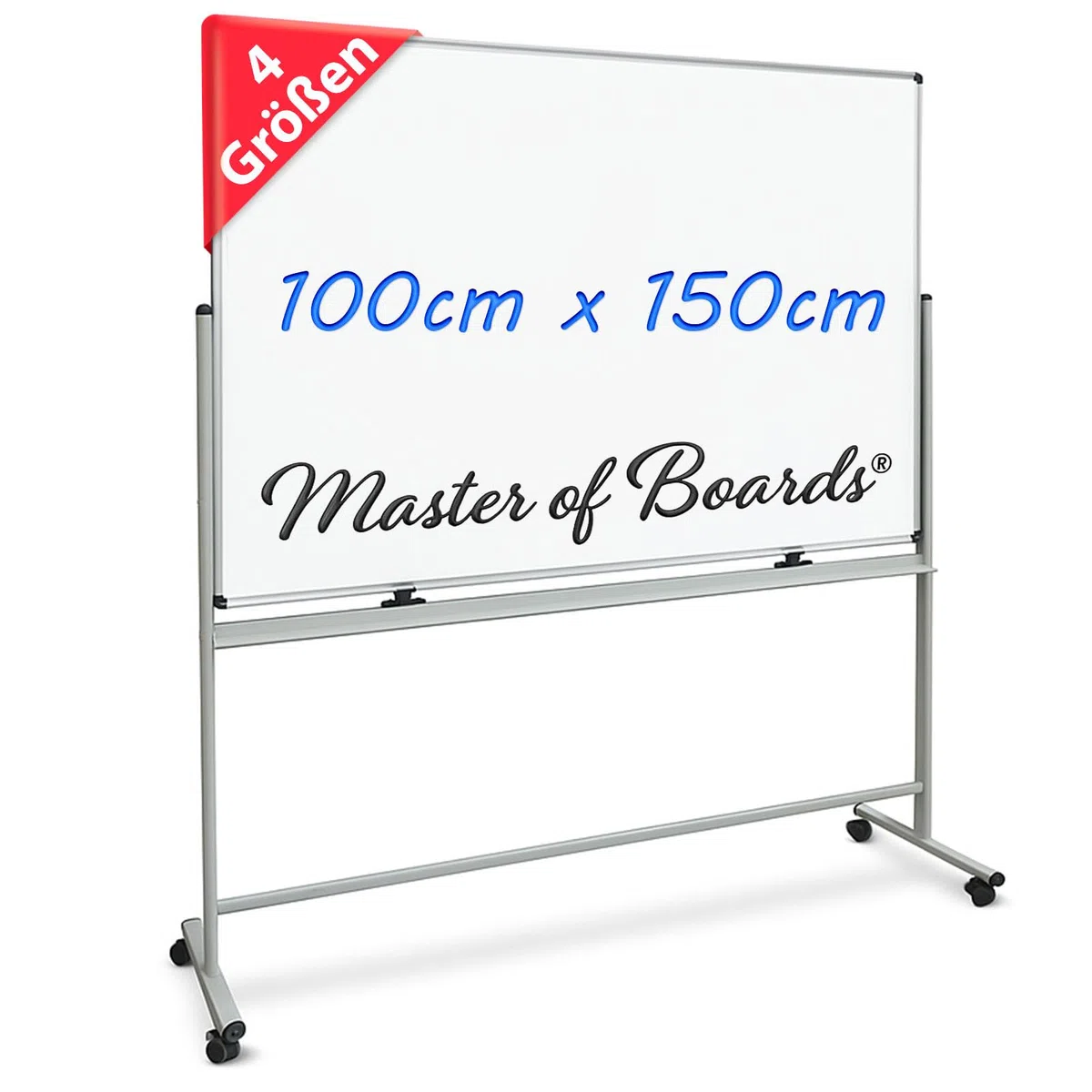 Master of Boards | Pizarra blanca - Cuadro de cristal - Tablero de fieltro - Pizarra magnética grabable - Pared magnética - Cuadro de notas para el hogar y la oficina | 100 cm x 150 cm