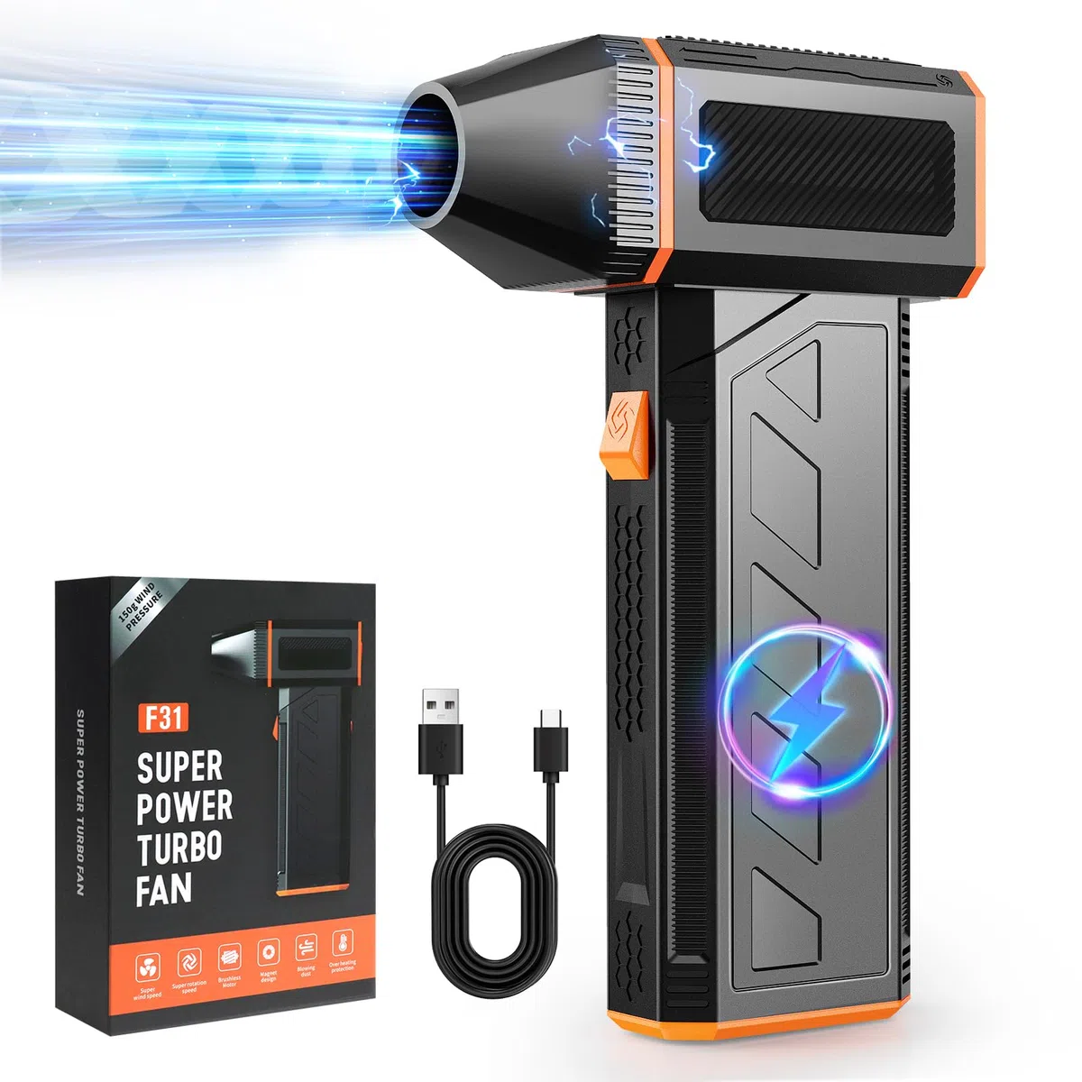 Soplador de Polvo Eléctrico 130000 RPM 3 Velocidades Recargable Aire Comprimido Limpieza PC Soplador Aire Comprimido para PC Laptop Teclado Coche Sofá Sustituye Al Spray de Aire Comprimido