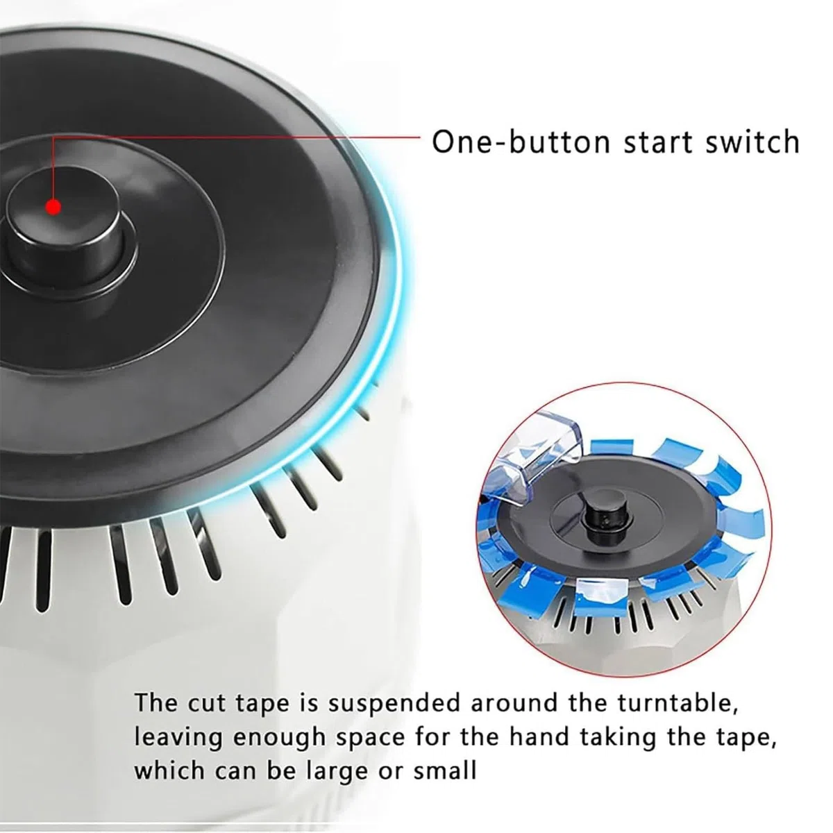 Dispensador automático de cinta, máquina de corte eléctrica adhesiva con parada automática, para almacenes y escuelas, se adapta a longitud de corte de 11 a 58 mm, ancho de cinta de 3 a 22 mm