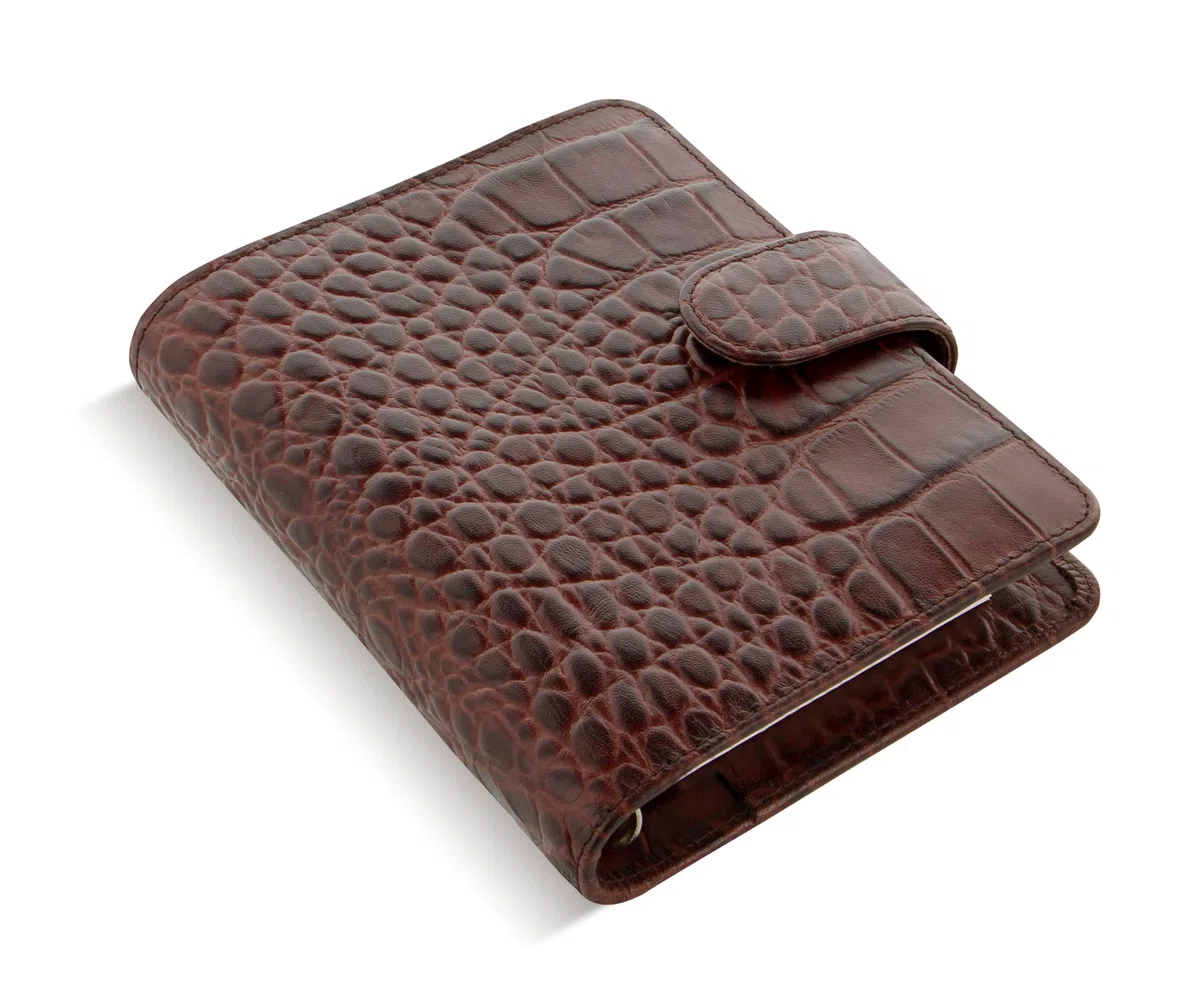 Filofax Pocket Classic - Organizador de cocodrilos, color castaño