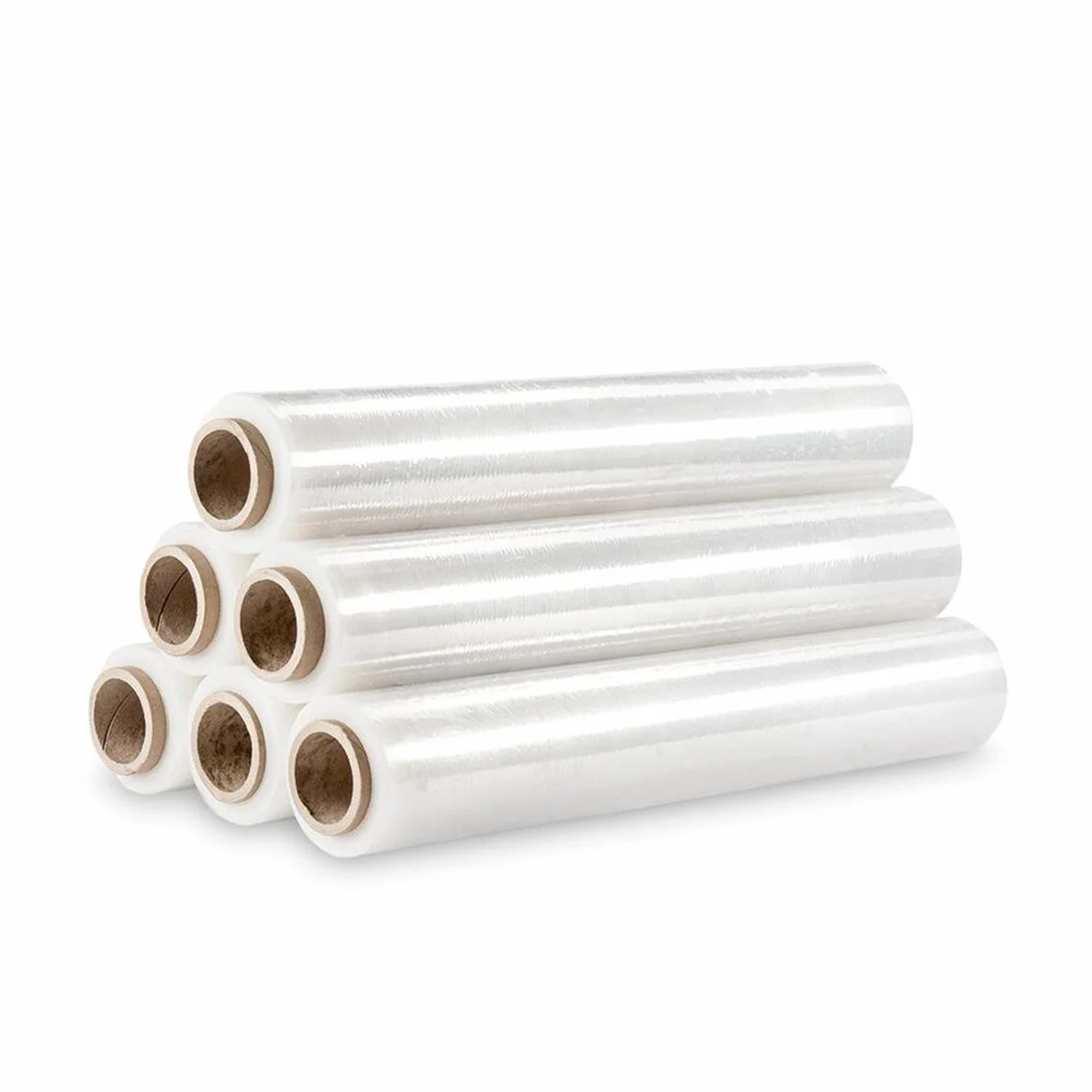 Bobina De Film Transparente Para Embalar En Caja De 6 Rollos 2 Kilogramos, 23my, 123 mt