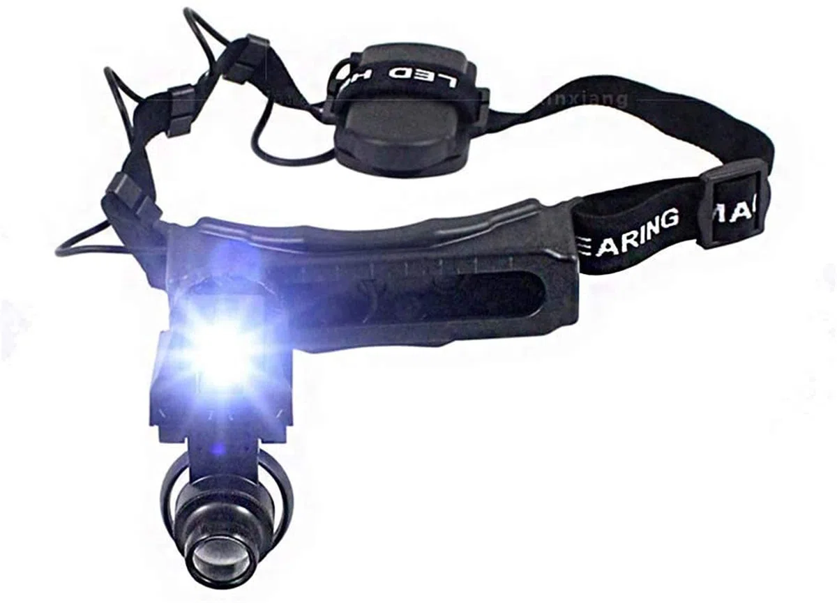 Lupa De Diadema, Lupa con Luz para La Cabeza, Lupa Óptica Especializada para Reparación De Placas De Circuitos Impresos + Luz Led para La Cabeza, Aumento De 5 X 10 X 15 X