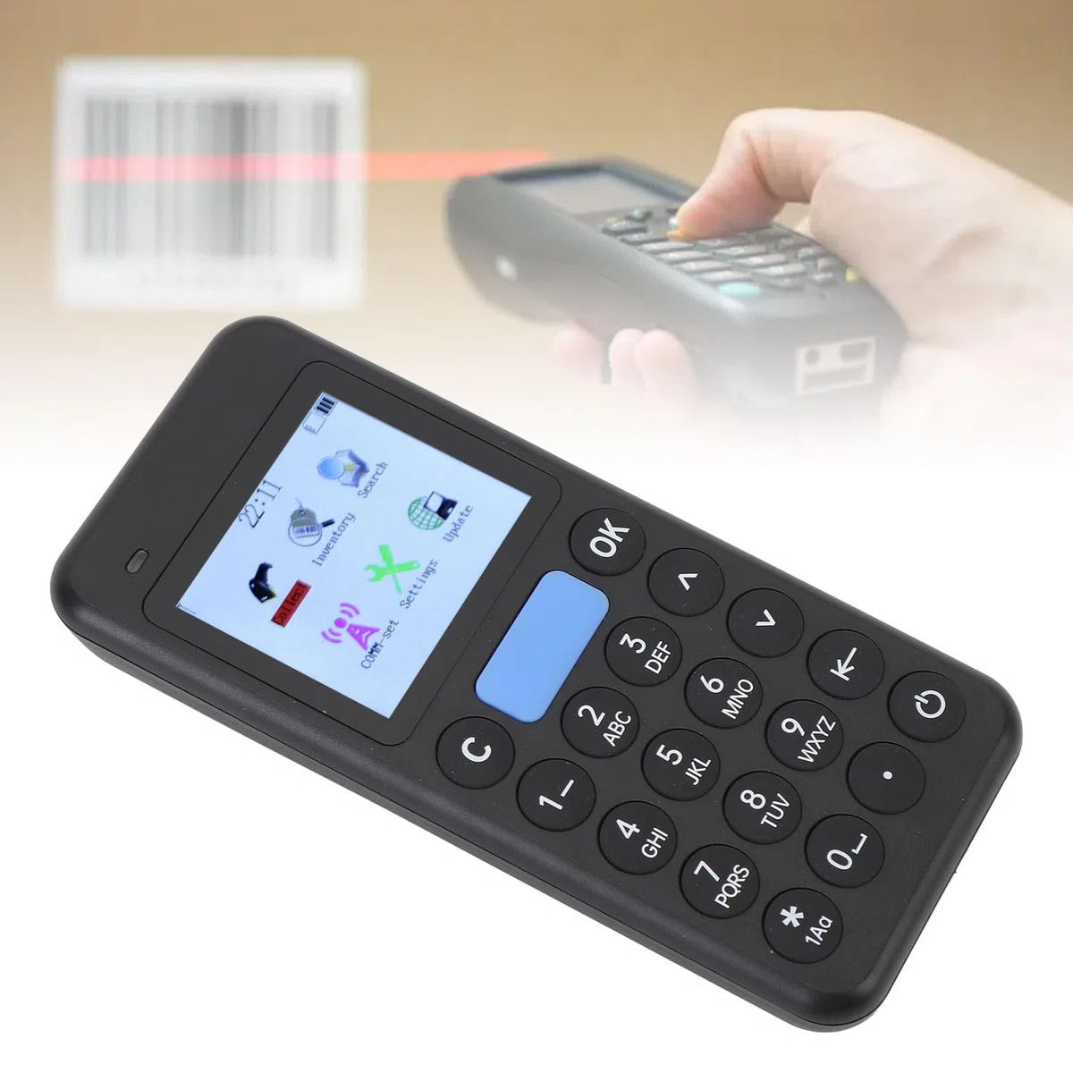 FTVOGUE Escáner de Inventario Portátil Lector de Códigos de Barras Portátil Recolector de Datos Inalámbrico con Batería de 1500 MAh Alcance de 300 M para Escaneo de Códigos QR 1D 2D