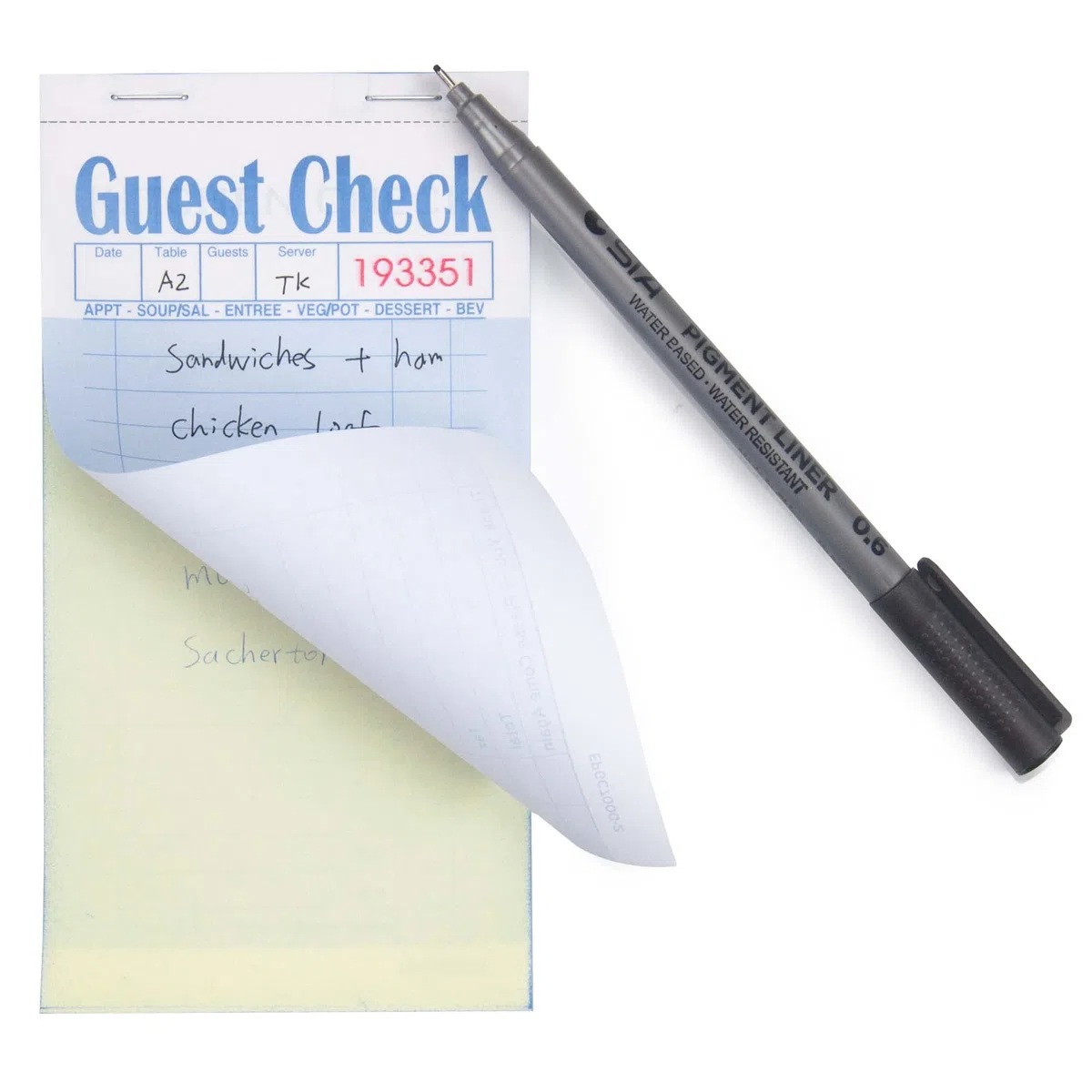 ESSENTIAL Libros de cheques de invitados de 3.5 x 6.7 pulgadas, 1000 hojas de blocs de notas de servidor y libros de pedidos de camarera con papel de cobre (20 libros)