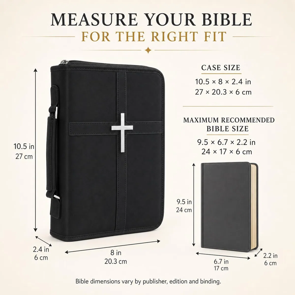 Cubierta de la Biblia, cubierta de libro para Biblia (negro)