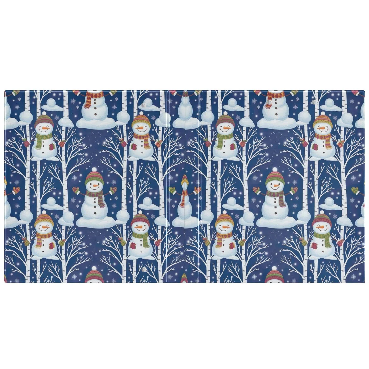 Snowmen - Carpeta de 3 anillos de invierno, color blanco y azul, carpeta de anillos en D, paquete de 2 | Con portapapeles y bolsillos, para escuela, universidad, oficina