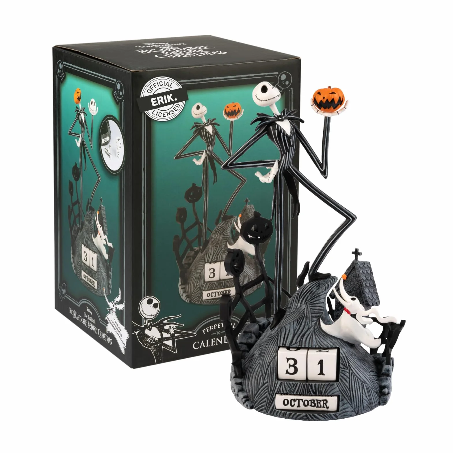 Calendario Perpetuo Pesadilla Antes de Navidad - Figura Pesadilla Antes de navidad Jack para Decoracion │ Regalos Disney para Fans │ Base estable y bloques intercambiables │ Merchandising OFICIAL