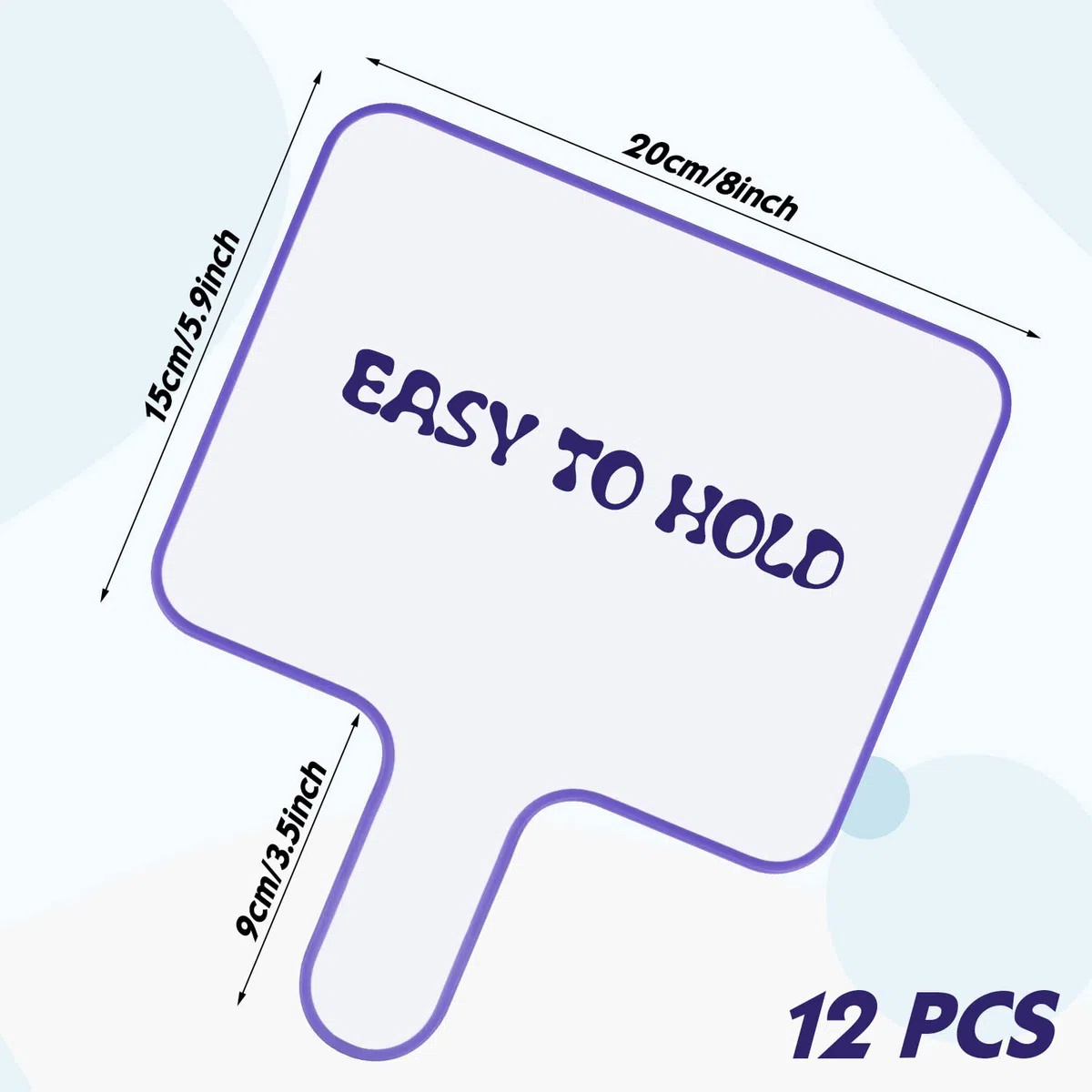 12uds Paleta de Respuesta de Borrado, Pizarra con Asa Paquete de Pizarra Blanca de Doble Cara de Borrado en Seco para Oficina Escuela Aula Enseñanza Reunión Fiesta Familiar (24,6x20cm)
