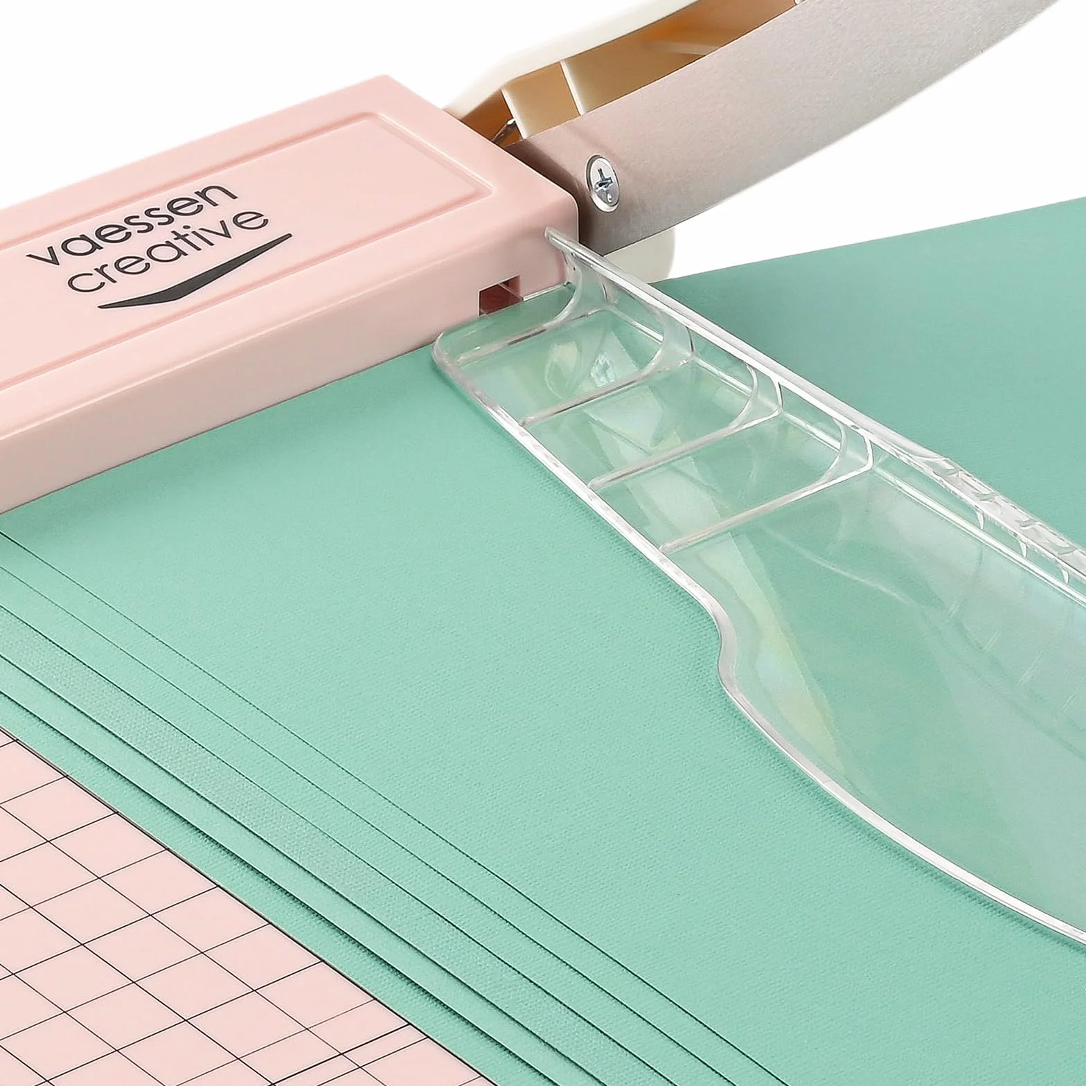 Vaessen Creative Guillotina de Papel 30 cm Rosa - Cortadora para Vinilo, Carton y Cartulina A4, A5 y A6 - Cizalla para Bricolaje, Scrapbooking, Journaling, Tarjetas y Manualidades