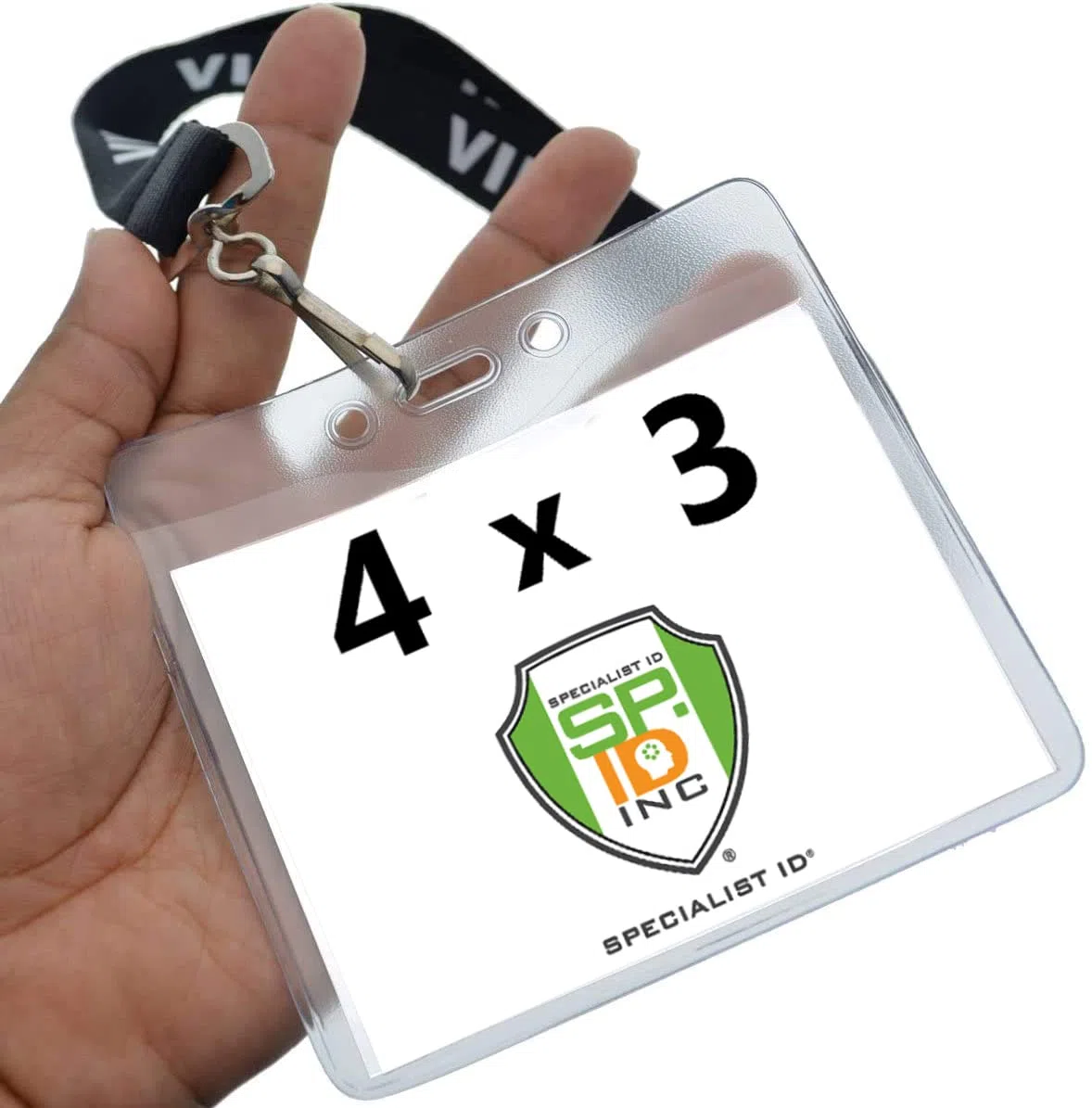 Convención Pass 4 x 3 pulgadas Nombre Badge Holders con cordones (10 unidades) por ID de Specialist