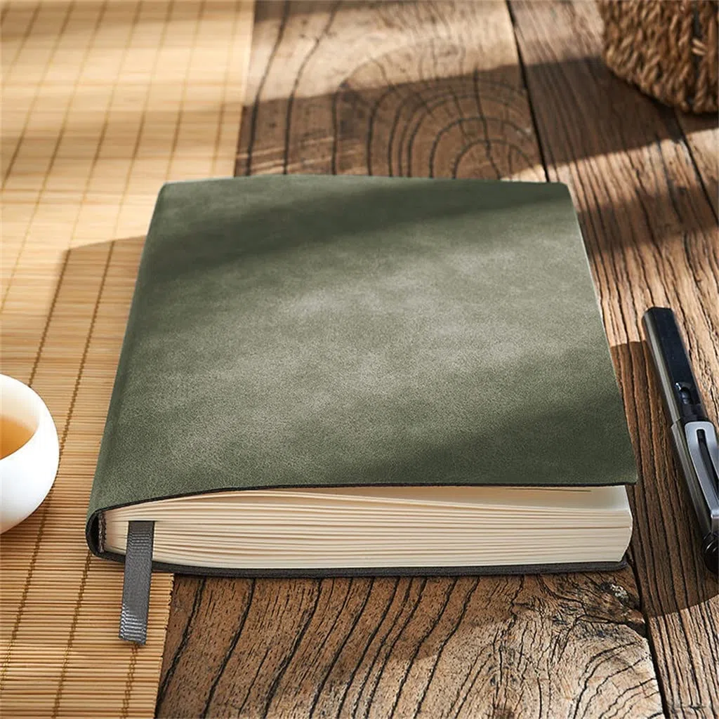 EDDGE Diario de Negocios Grande A5, Cuaderno de Oficina de Cuero, Agenda, Diario, páginas de línea, Bloc de Notas, 260 Hojas