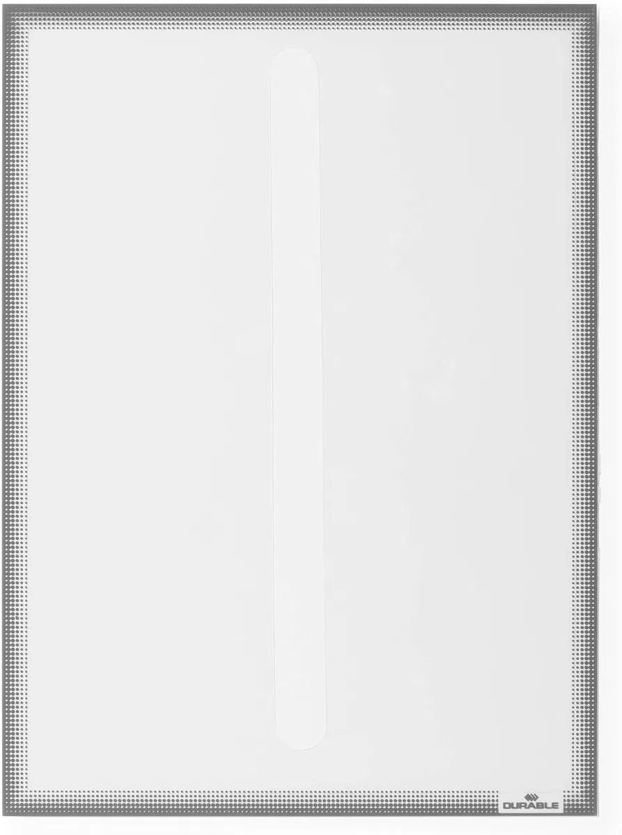 Durable 501457 Funda A4 de adhesión estática (sin adhesivo), resistente a rayos UV para superficies de vidrio como vitrinas y escaparates, 5 unidades