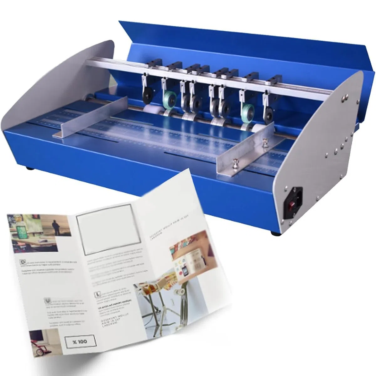 Máquina perforadora eléctrica 3 en 1, perforadora de papel resistente, para documentos, cartón, 520 mm