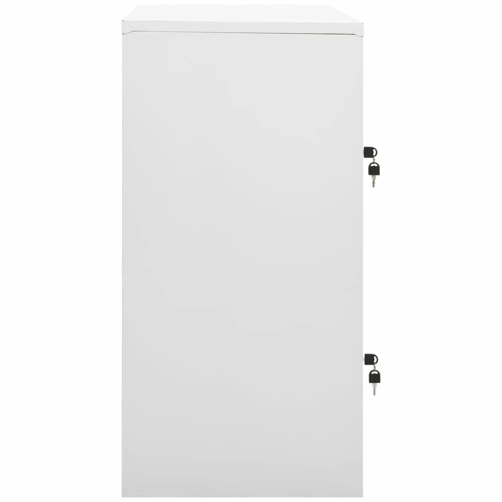 Juego de 2 taquillas de acero con cerradura, 90 x 45 x 92,5 cm, color gris claro y verde