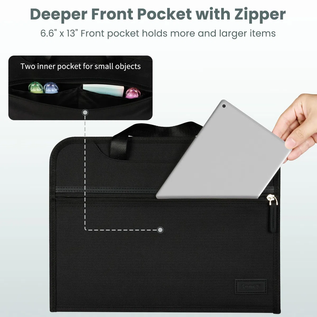 Sooez Organizador de archivos de acordeón resistente con asa, carpeta de archivos expandible de 13 bolsillos, organizador de documentos importante para facturas de papel, recibos de impuestos,
