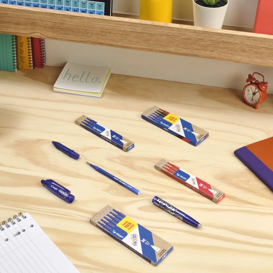 PILOT Caja de 5 set de 3 Recambios FriXion - Recambios para Bolígrafos borrables - Compatible con FriXion Ball y FriXion Ball Clicker - Azul - Punta Media (15 recambios)