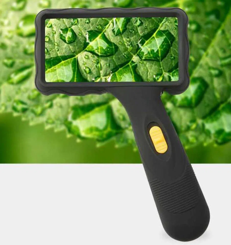 Lupa De Mano con Luz Led, Lente Acrílica 2X, Lupa Portátil Iluminada para Lectura De Libros Y Periódicos, Observación De Insectos Y Pasatiempos, Ciencia, Bl,