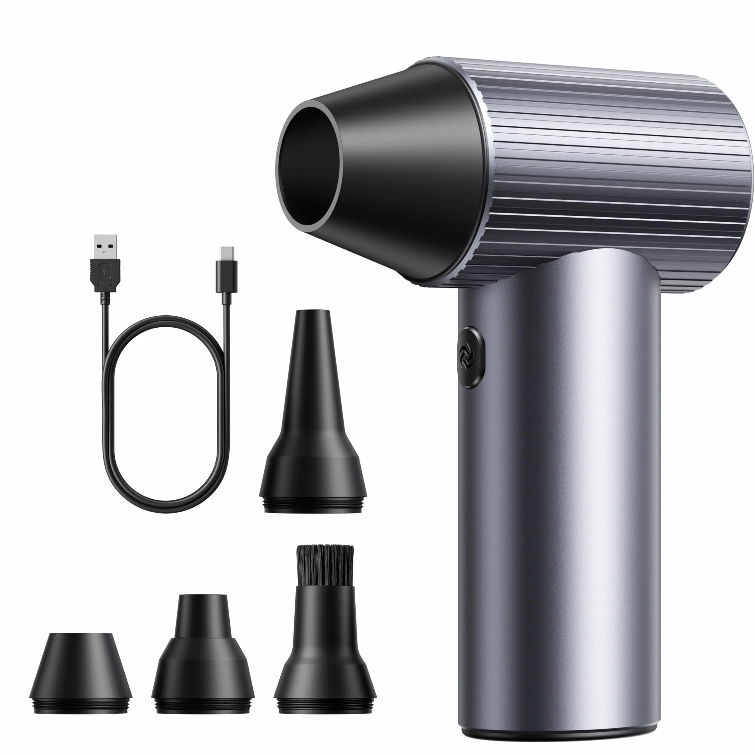 COSANO Mini soplador de metal completo Jet Dry – Plumero de aire eléctrico de 300.000 RPM – Soplador recargable – Plumero de alta potencia con 3 velocidades y 4 boquillas