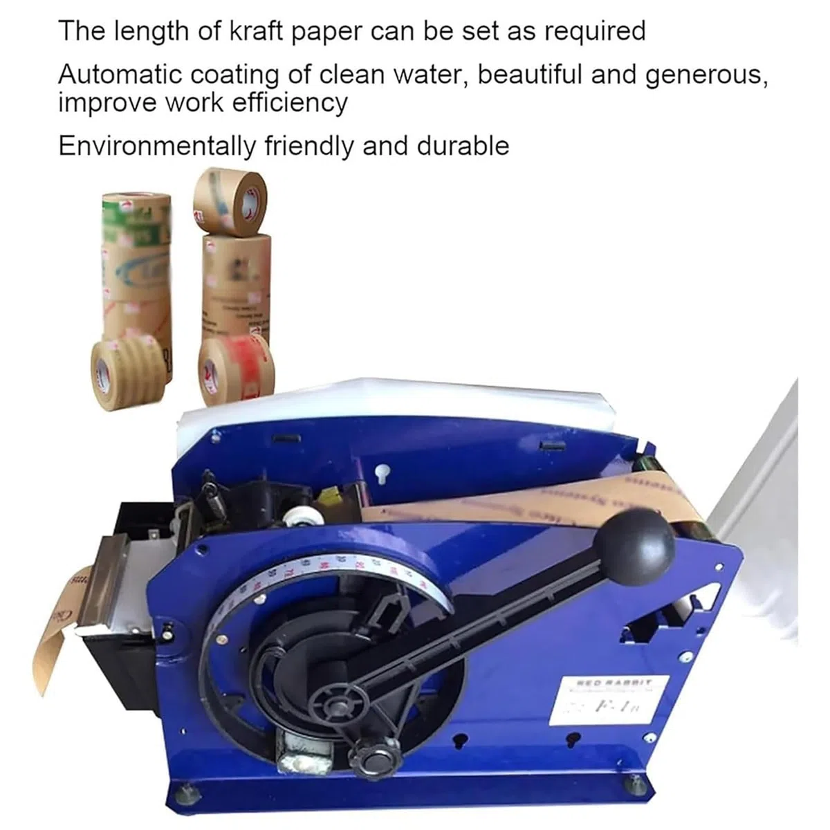 Máquina de cinta de papel de pegamento húmedo, dispensador manual semiautomático de cinta activado por agua para uso comercial y doméstico, ideal para almacén y envío urgente