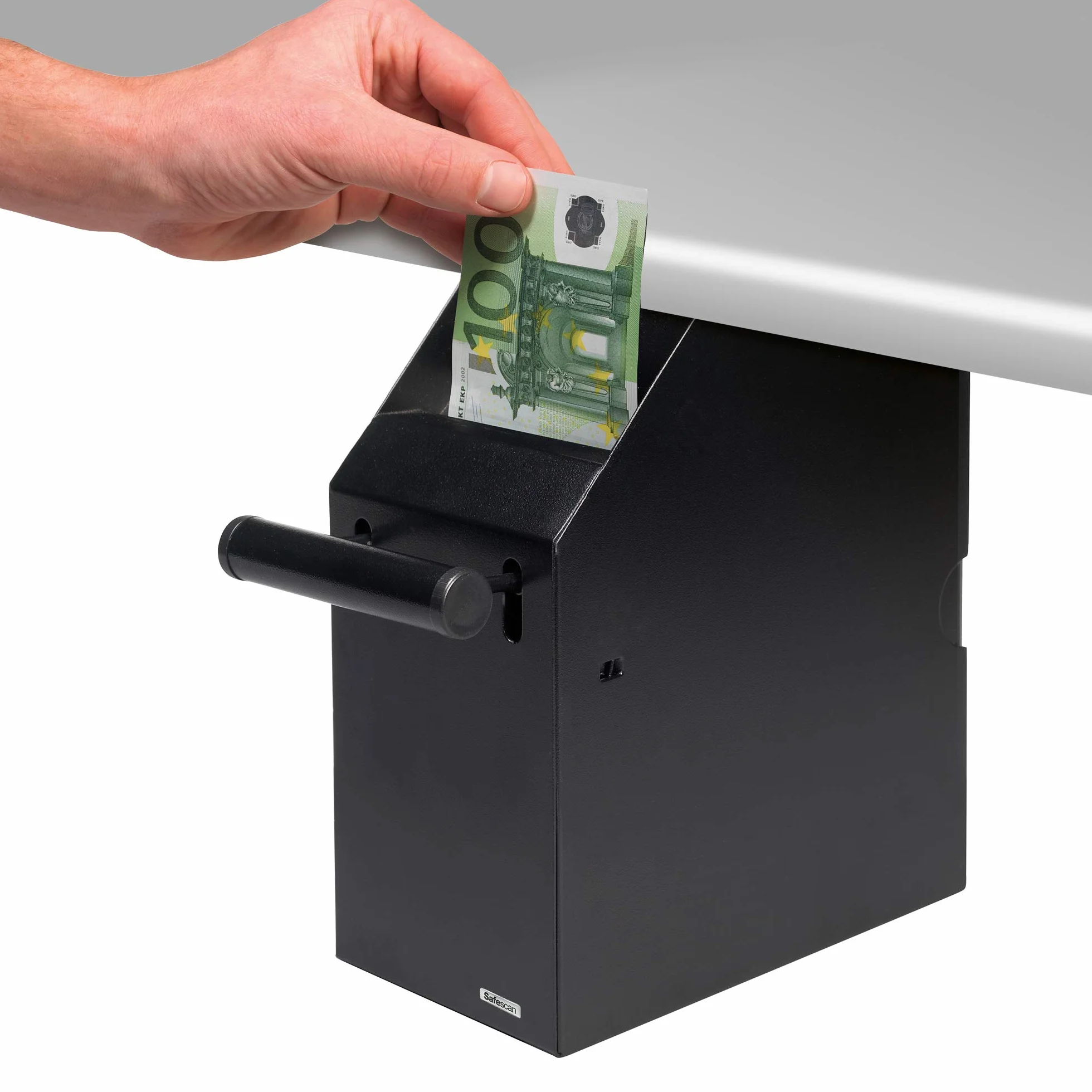 Safescan 4100 Caja para dinero negra que permite almacenar billetes de forma segura - Almacena hasta 300 billetes - Se coloca debajo de un mostrador - Se puede instalar cerca del cajón portamonedas