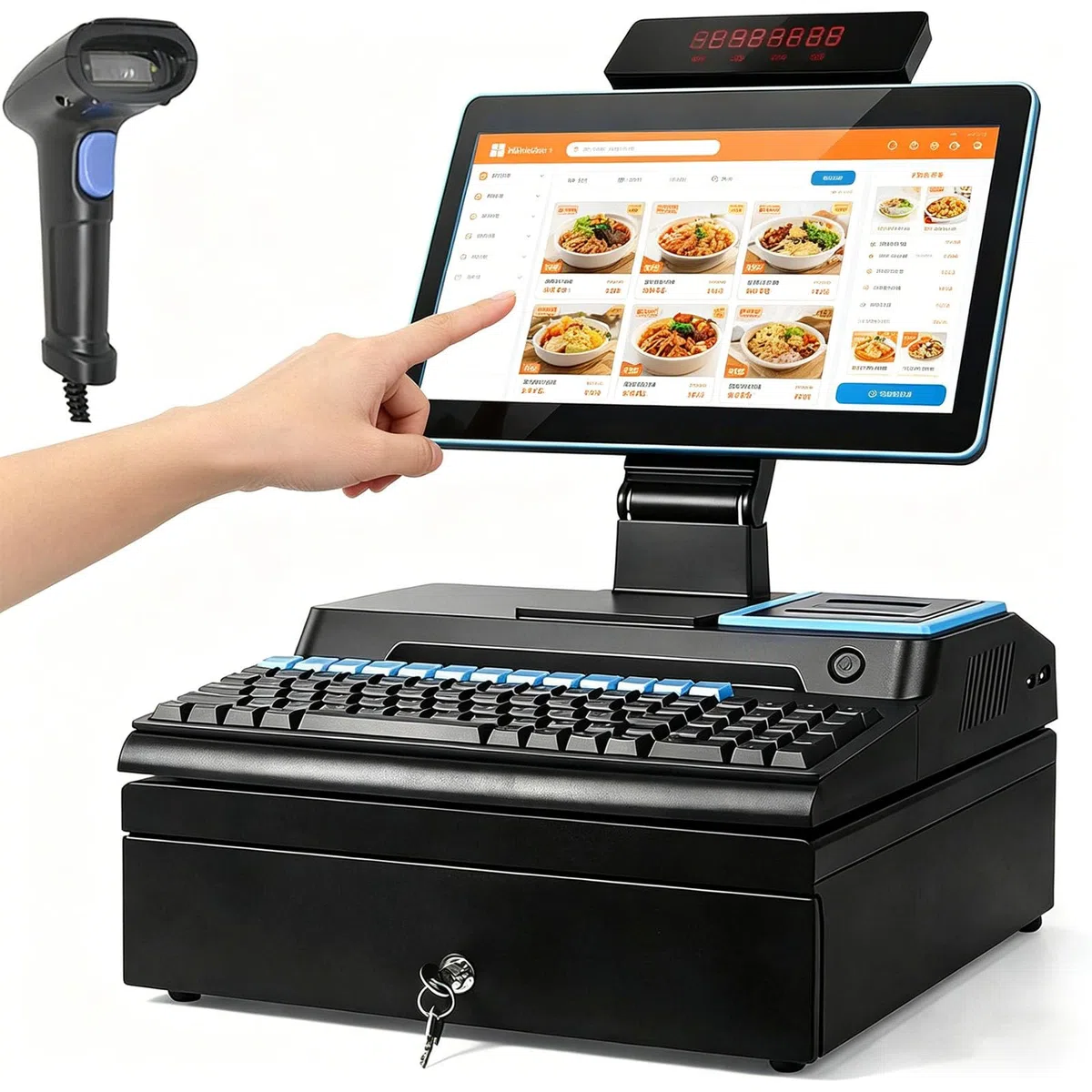 Caja registradora con Pantalla táctil de 15,6", Sistemas TPV Todo en uno, procesador i5, 8 GB de RAM, SSD de 256 GB. Incluye Impresora de Recibos