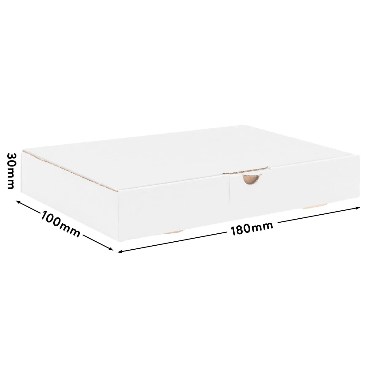 verpacking Cajas de cartón grandes 180 x 100 x 30 mm, MB-0, color blanco, tamaño interior 176 x 96 x 27 mm, 1000 unidades