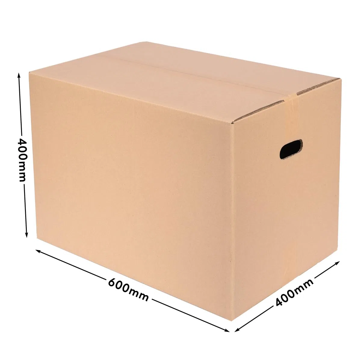 verpacking Caja de cartón plegable con orificios para agarrar, 600 x 400 x 400 mm, 2 ondulaciones, eje BC KK 107G (dimensiones interiores 585 x 385 x 380 mm), 10 unidades
