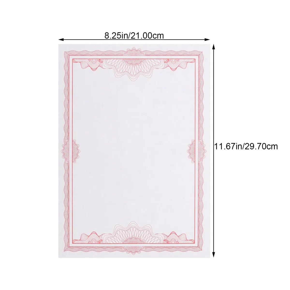 50 Hojas de Papel Rojo Imprimible para Certificados de Reconocimiento y Agradecimiento, Material Suave de 150g Adecuado para Uso en Oficina y Aula Escolar