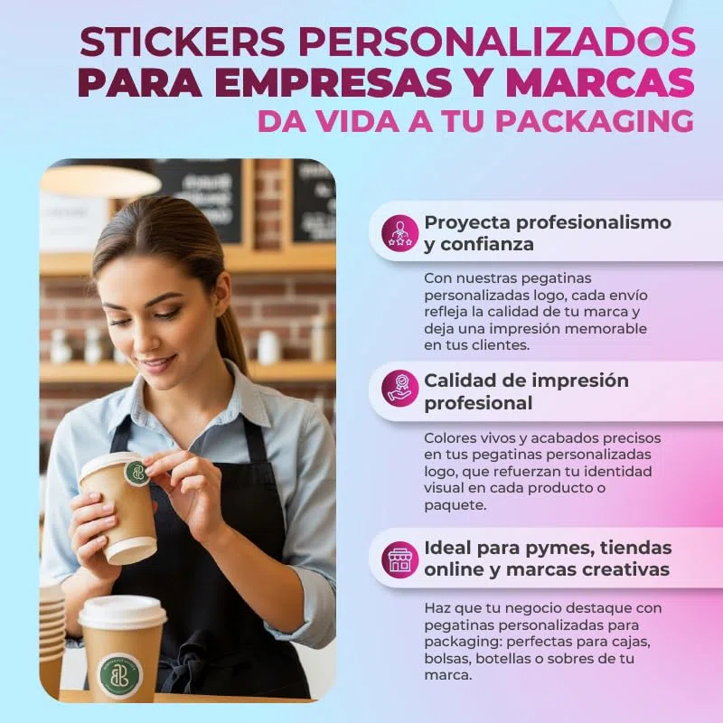 Pegatinas Personalizadas Redondas en Vinilo UV – Etiquetas Adhesivas Resistentes al Agua y al Sol – Ideal para Logo de Empresa, Packaging, Regalos, Cumpleaños, Boda, Bautizo y Comunion (5cm ø)