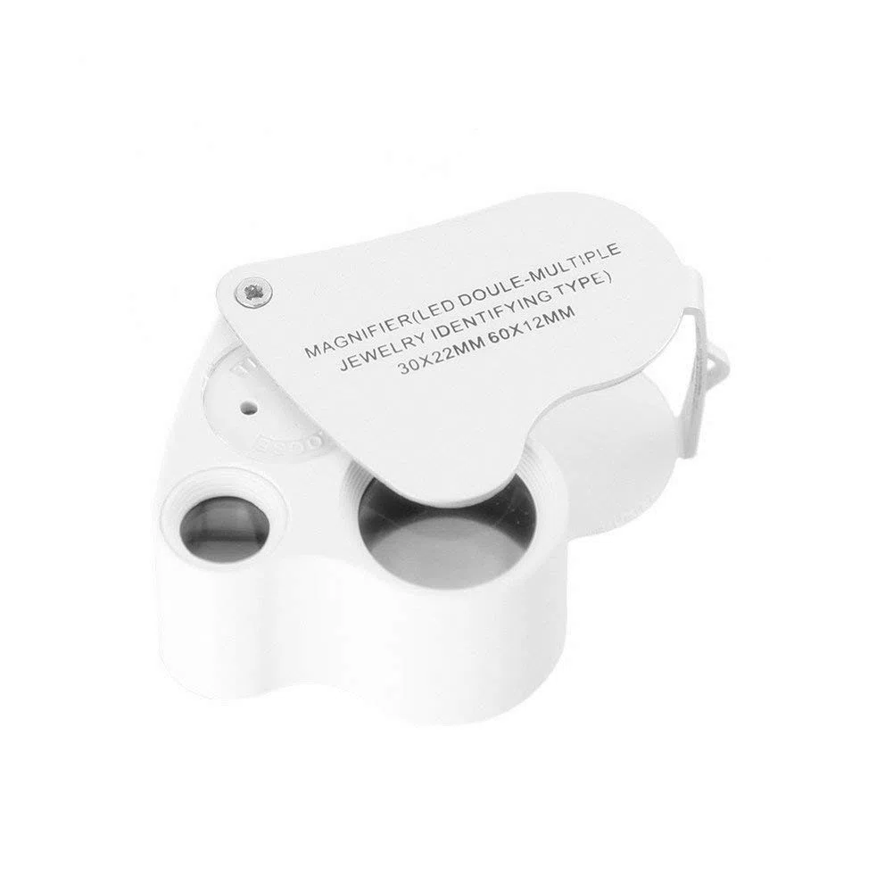 Lupa HD 30 Veces; 60 Veces; Lupa de joyero Lupa de joyería con iluminación LED Lupa Mini Lupa portátil de Mano Adecuada para Lectura, Joyas, Sellos Vision
