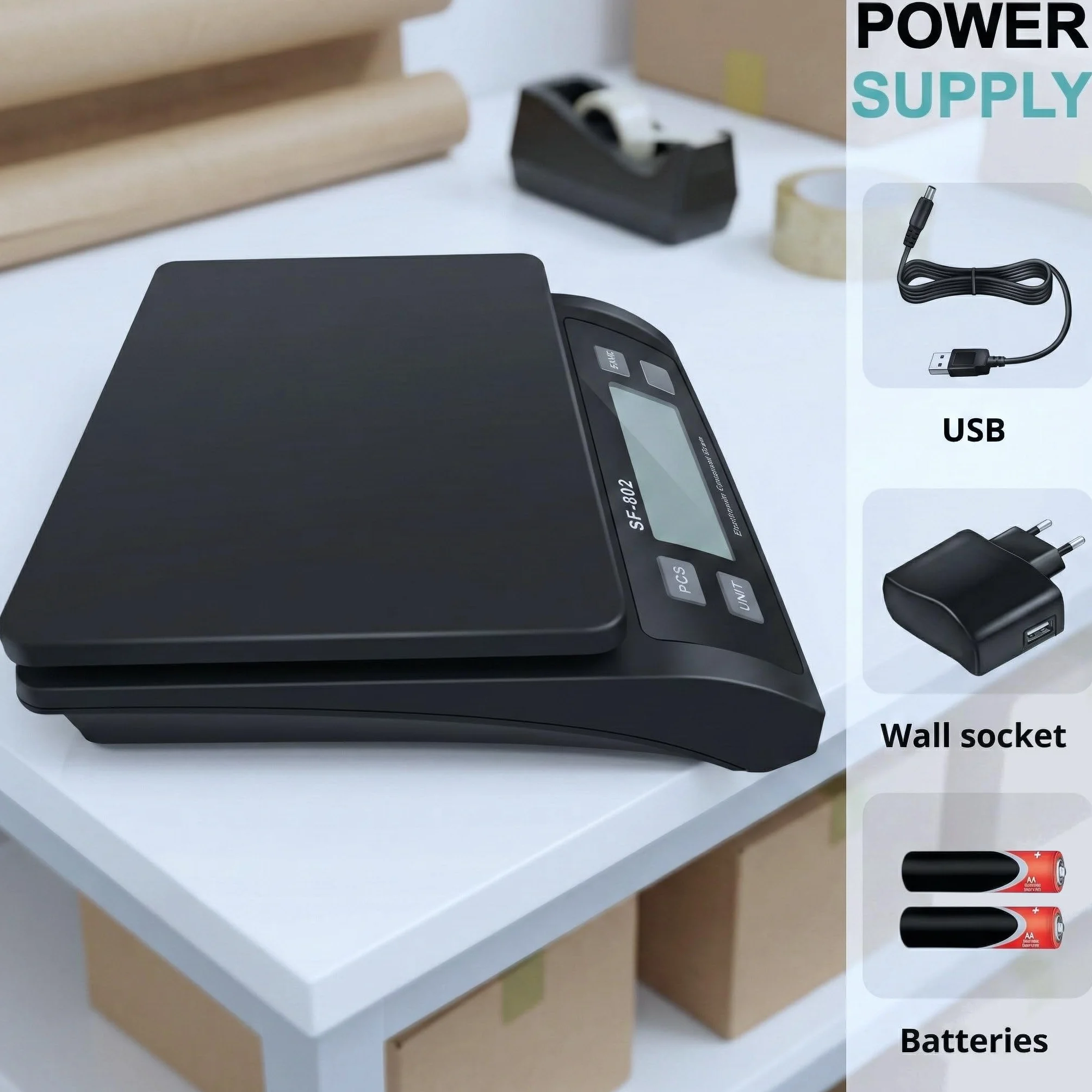 Báscula Digital para Paquetes 30kg, Balanza de Envío Postal Profesional