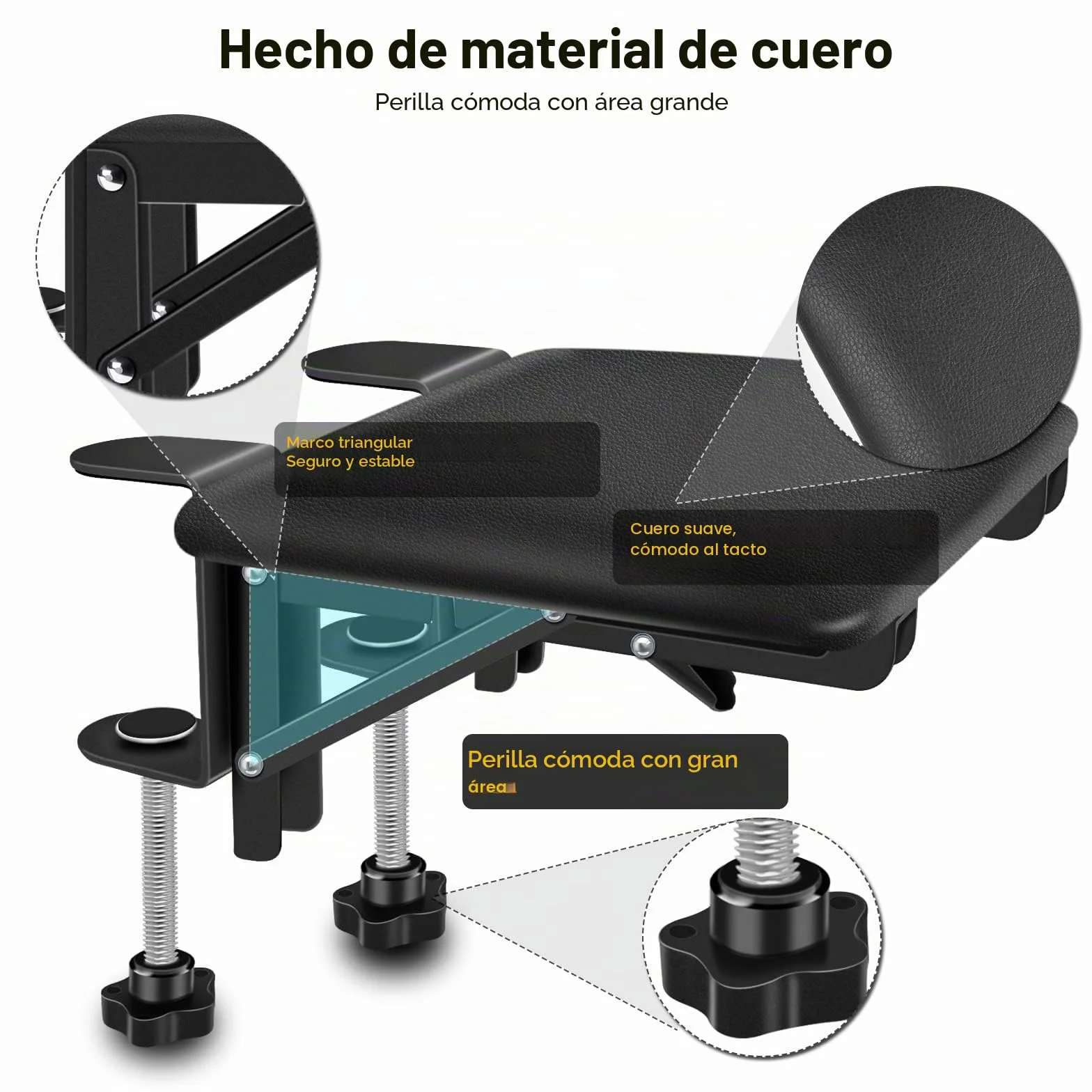 Reposabrazos para escritorio, Soporte de Codo Ergonómico Extensor de Escritorio de Ordenador Reposamuñecas para Soporte de Teclado en Casa y Oficina