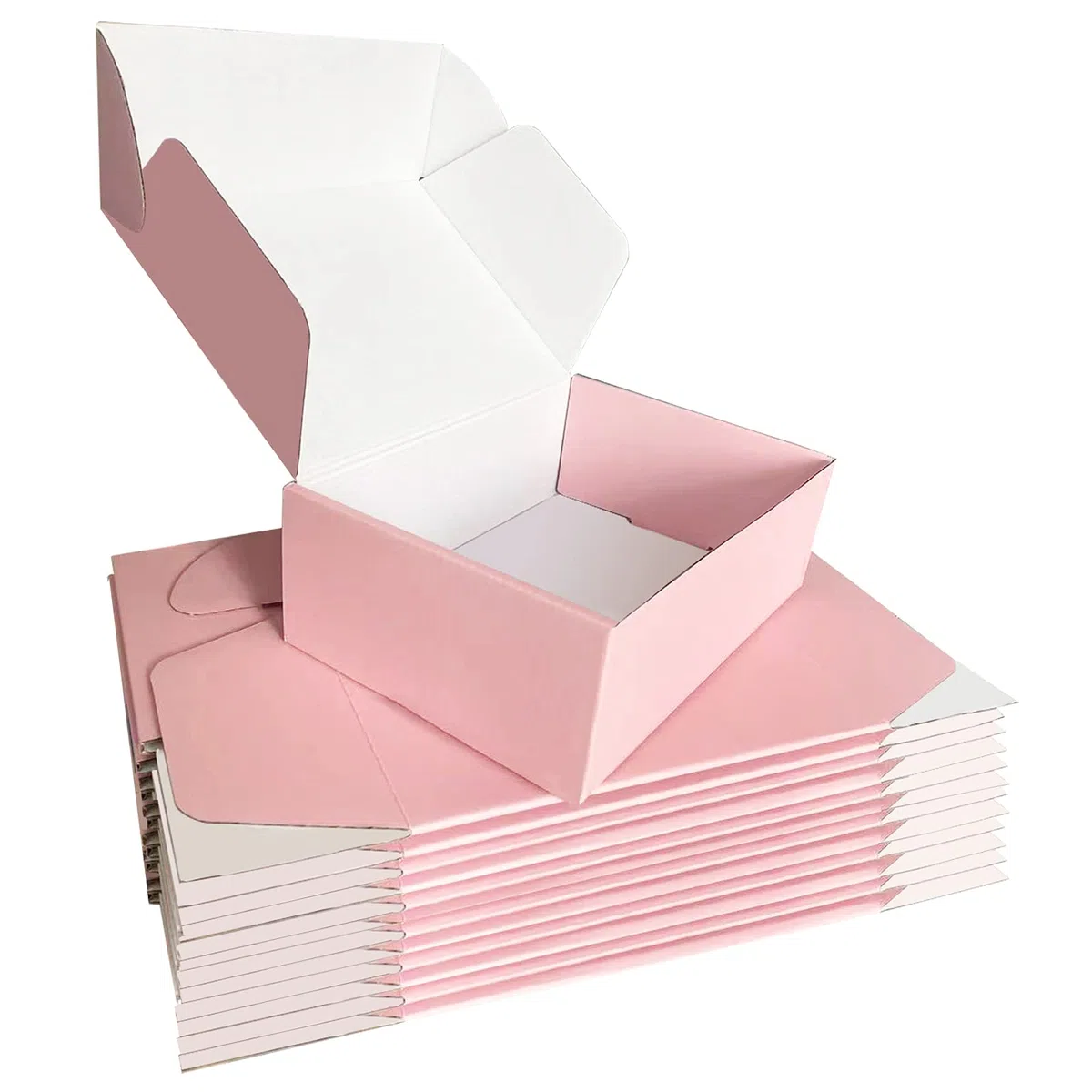 SNOGSWOG Paquete de 28 cajas de envío rosas de 22,8 x 15,2 x 7,6 cm para pequeñas empresas, caja de regalo de cartón corrugado para correo, envío, almacenamiento, envolver regalos