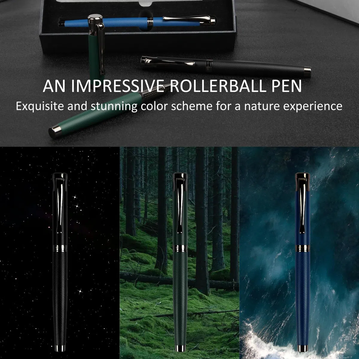 Bolígrafos de tinta líquida, bolígrafos de punta fina, bolígrafos de escritura para diario y suministros de oficina, caja de regalo elegante para el día del padre o día de la madre y otros