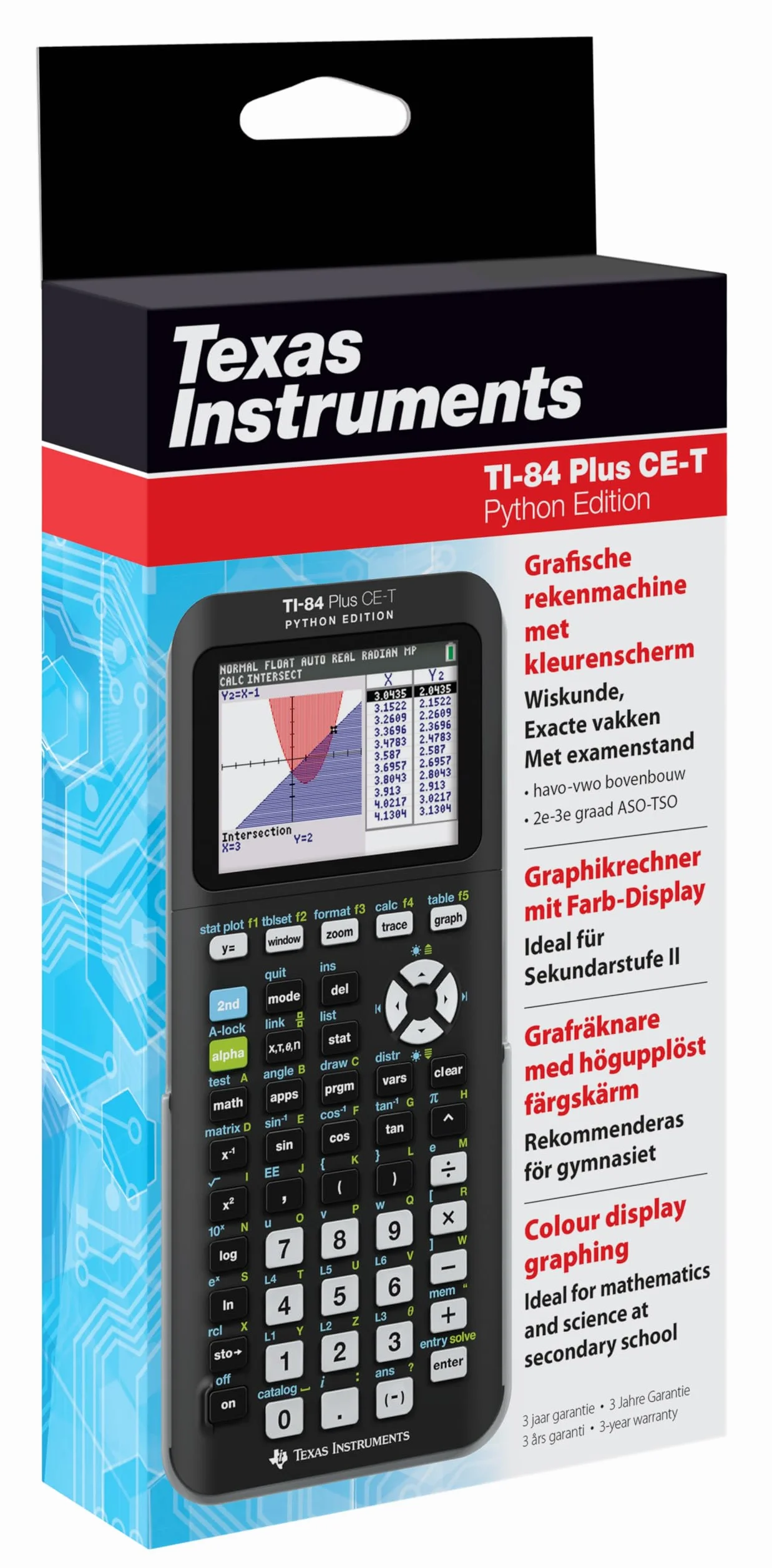 Texas Instruments TI‑84 Plus CE‑T Python Edition – Calculadora Gráfica Con Pantalla Color, Batería Recargable USB‑C, Programación Python, Alta Velocidad Y Funciones Matemáticas Avanzadas