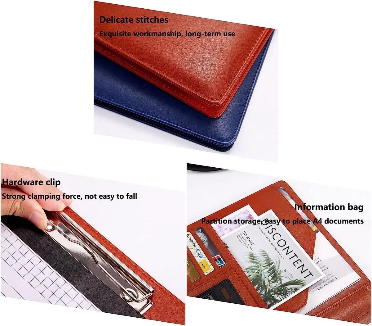 carpeta, archivos ejecutivos, Bloc de notas A4 for reuniones, organizador do(Svart)