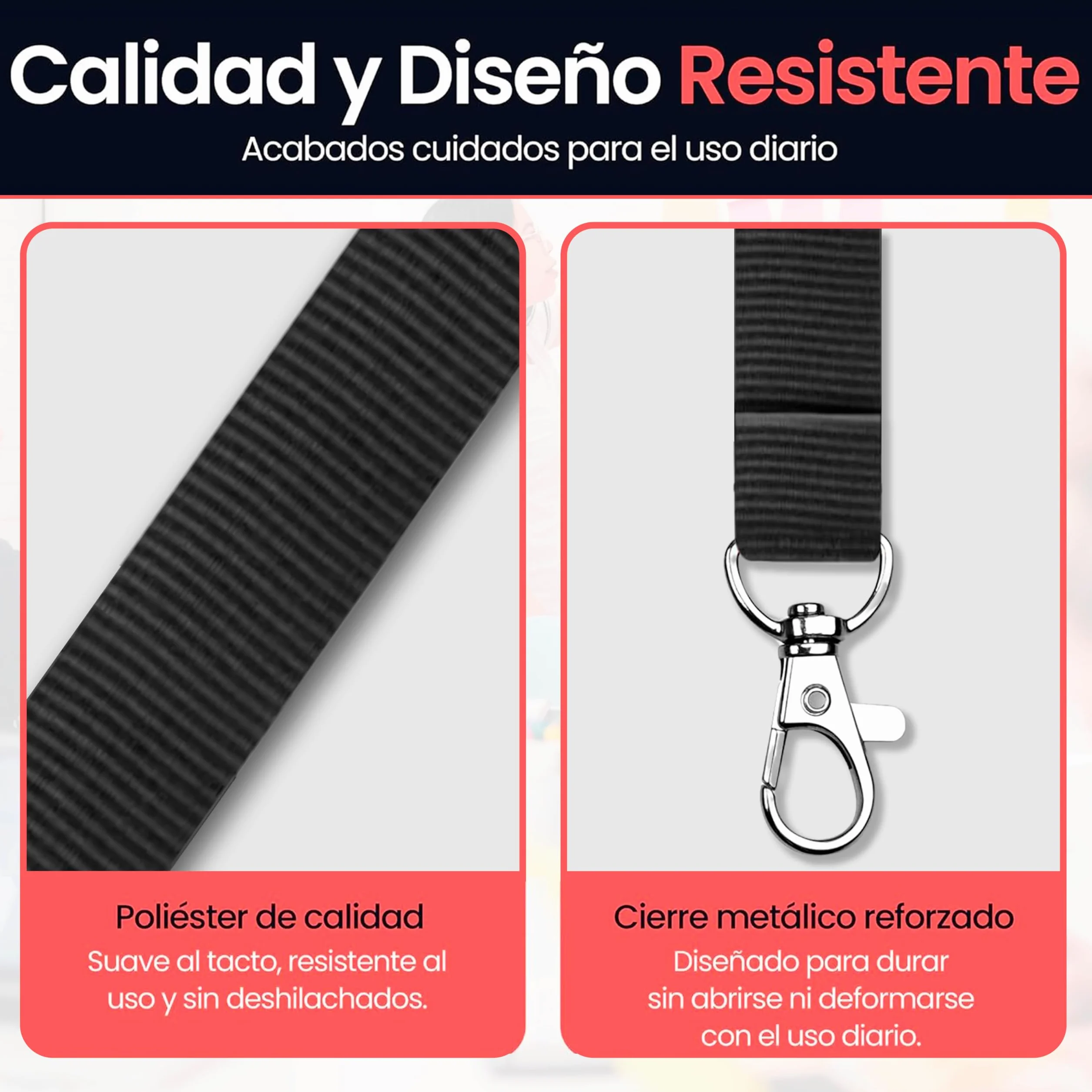 Lote Lanyards Colores Poliéster 2cm x 46cm Gancho Metálico para Cuello Llaves Tarjetas Identificativas